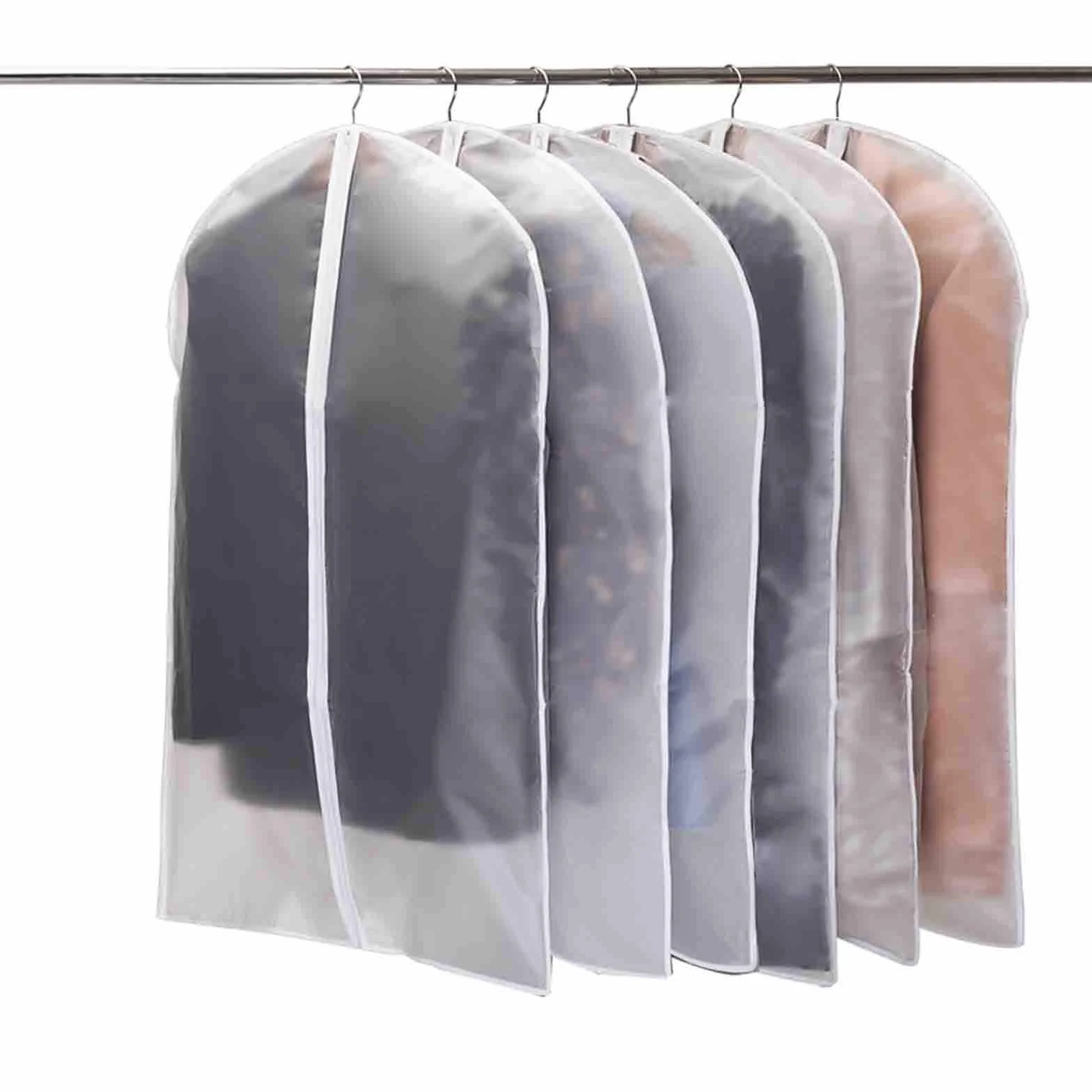Fundas Ropa Armario Juego 6 Fundas Transparentes 60x100 cm Tejido Transpirable para Trajes Vestidos Abrigos