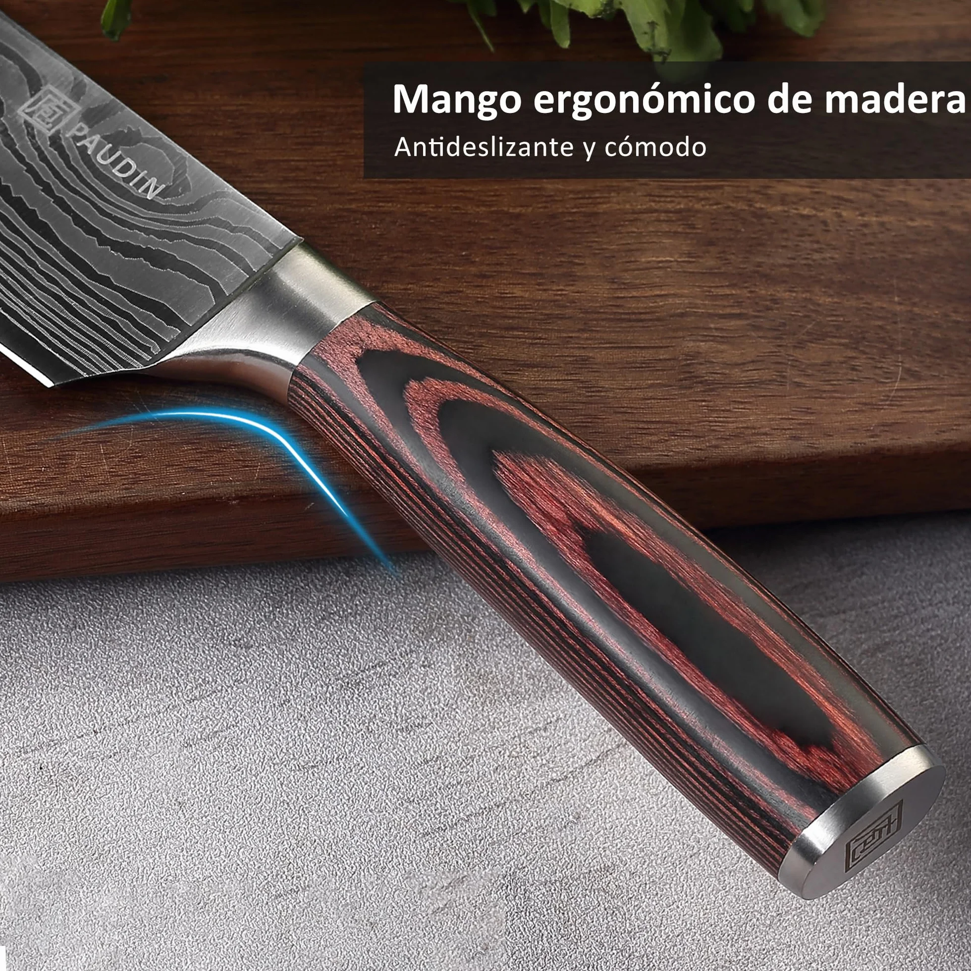 Cuchillo de chef profesional 20 cm acero inoxidable al carbono
