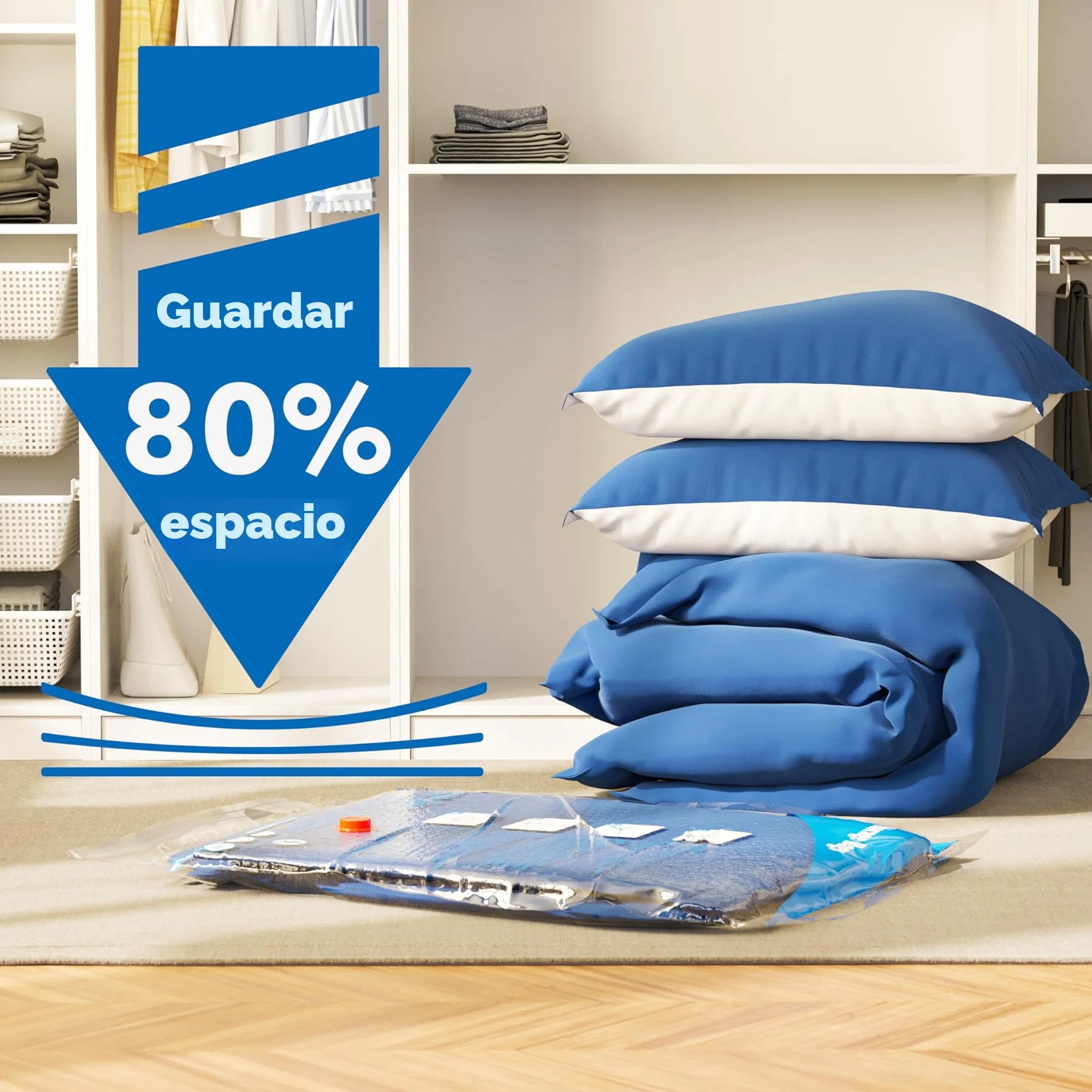 MEIQIHOME Juego de 16 Bolsas de Vacío con Bomba Eléctrica para Ropa, Mudanza y Viaje