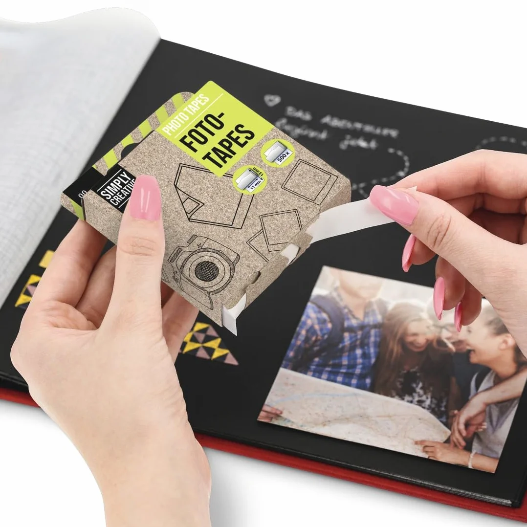 Hama | Cinta Transparente Para Pegar Fotos, Cinta fotográfica transparente, 1000 unidades (2 paquetes de 500 unidades), Para pegar imágenes a un álbum, Color Transparente