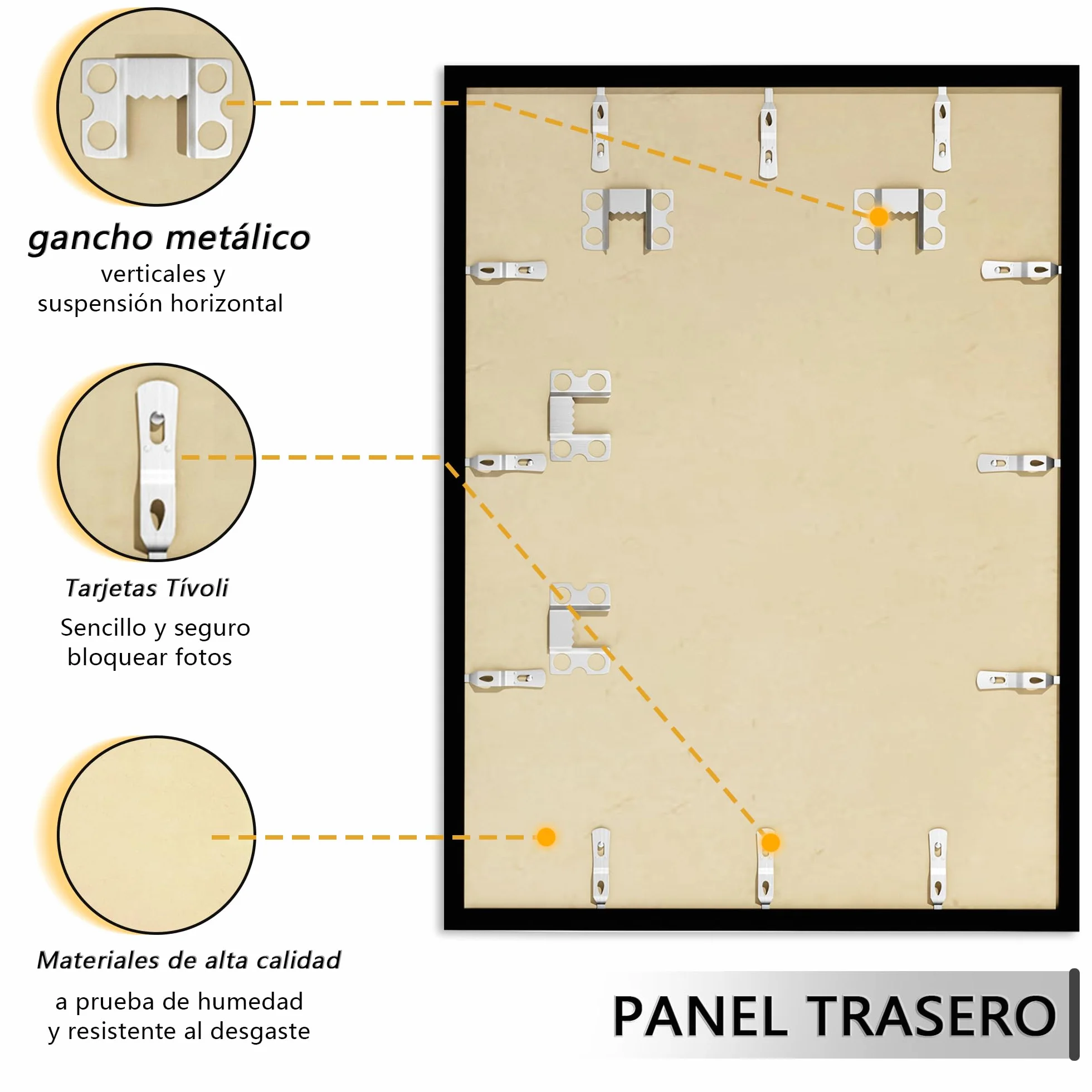 Marcos 40x50 cm Negro, Juego de 3 Unidades. Este marco de fotos de 40 x 50 cm está fabricado con material de madera y es ideal para colocar fotos, imágenes y pósteres.