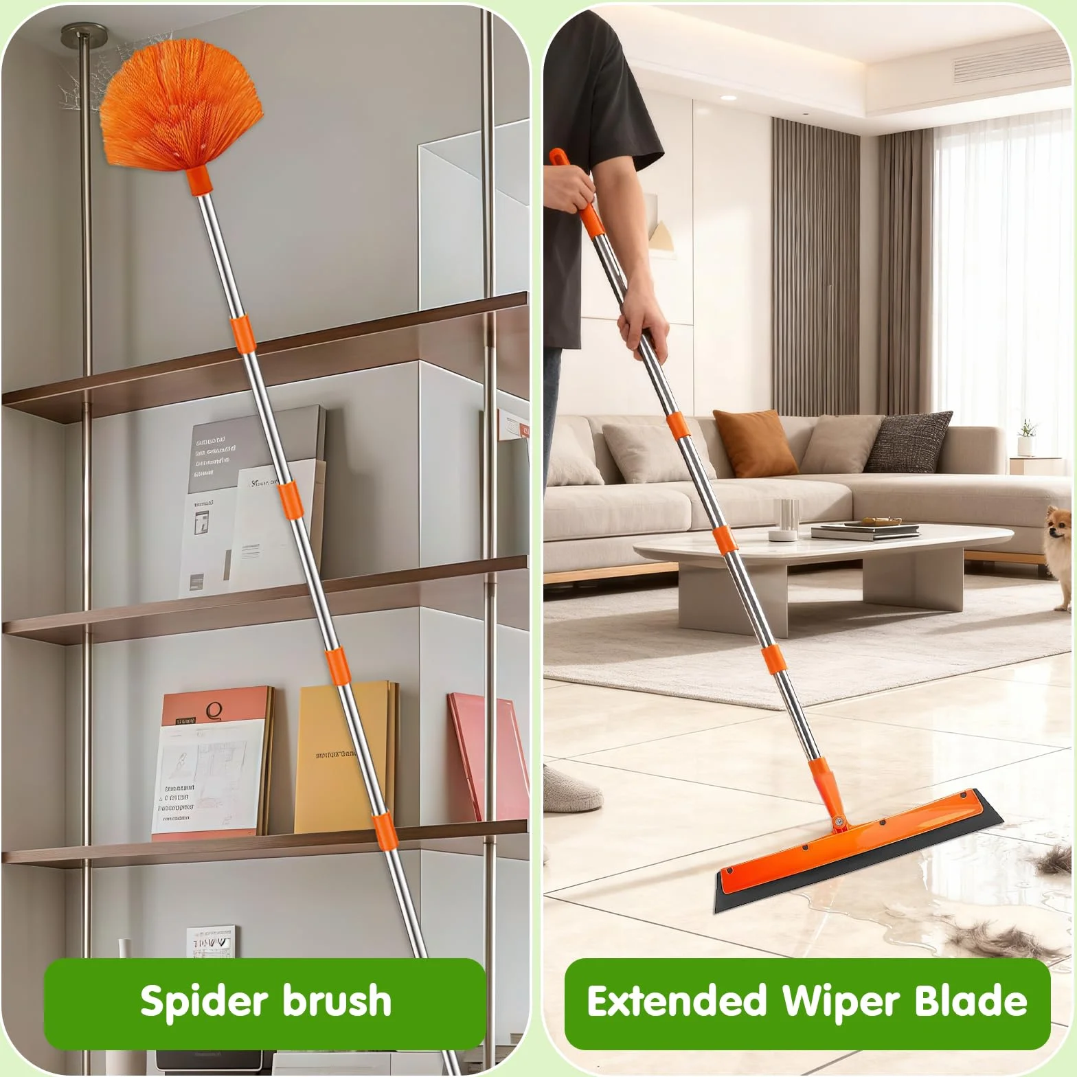 4 Piezas Plumero Atrapapolvo, Plumero Telescopico Extensible 43-430 cm, Plumero Extensible para Limpieza Ventiladores Techo Alto, Telarañas, Persianas, Ventanas