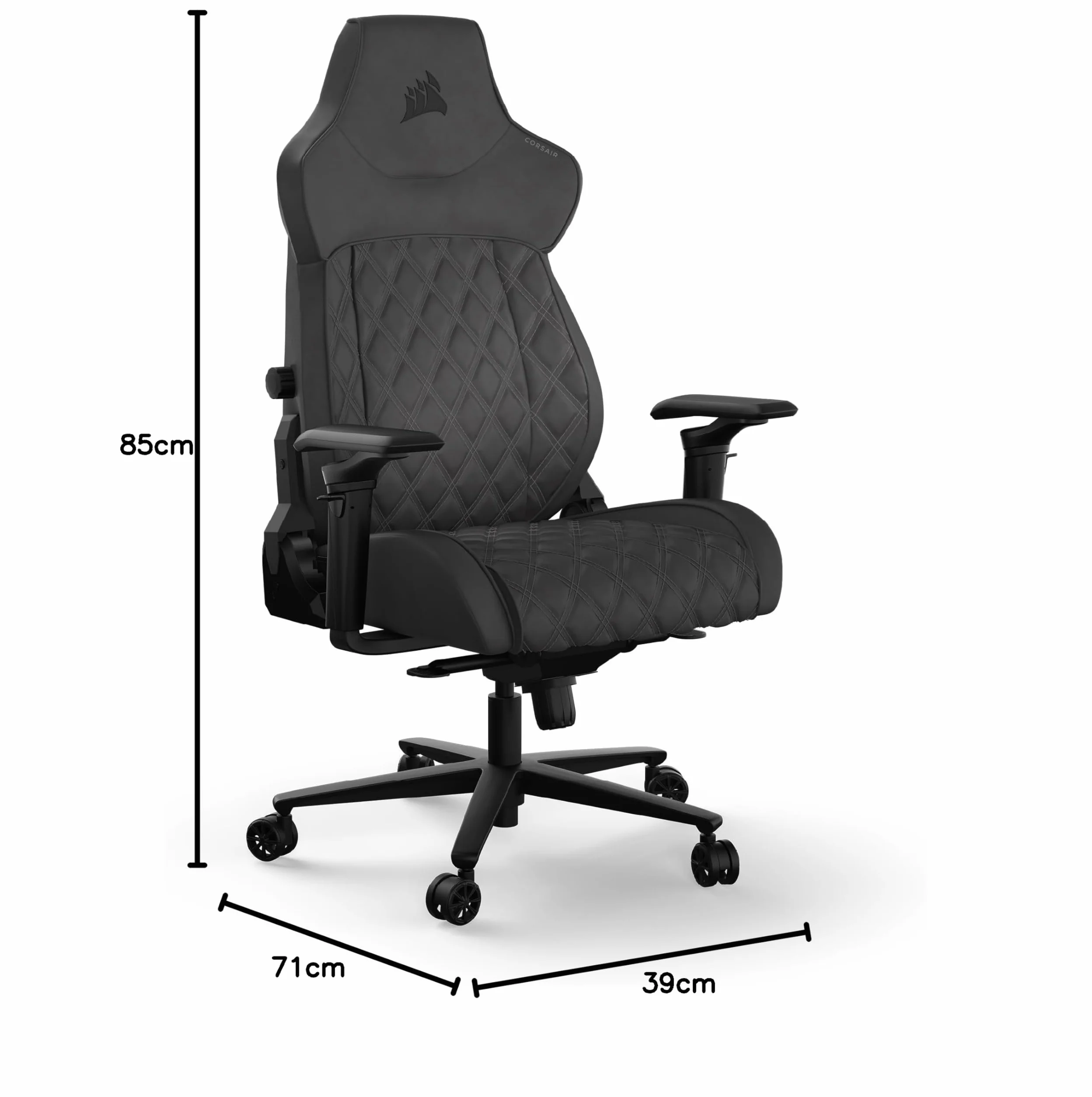 Corsair TC500 Luxe Silla para Juegos – Tejido Transpirable Premium – Asientos Anchos – Reposabrazos Ajustables en 5 Direcciones – Soporte Lumbar Ajustable – Reclinable 90-135° – Sombra