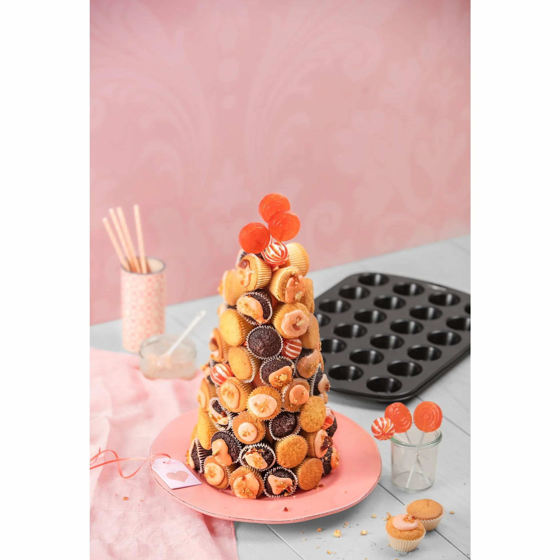 ORIGINAL KAISER - Molde 24 Mini Magdalenas, Molde para Mini Muffins de 38 x 27, Acero con Revestimiento Antiadherente, Negro