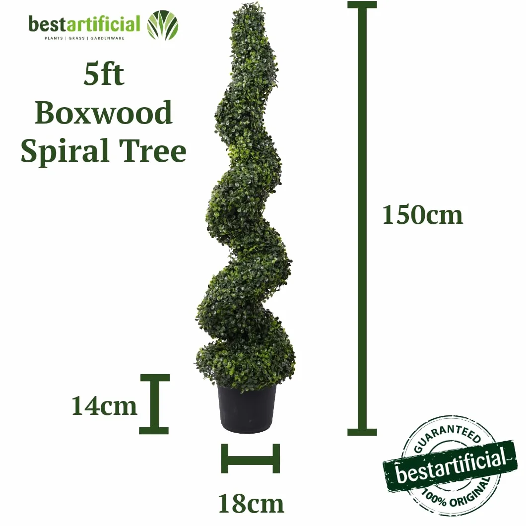 Best Artificial (TM) contra 5 pies 150 cm árbol de Spiral de jardín de boj * * Rayos UV protegido * *