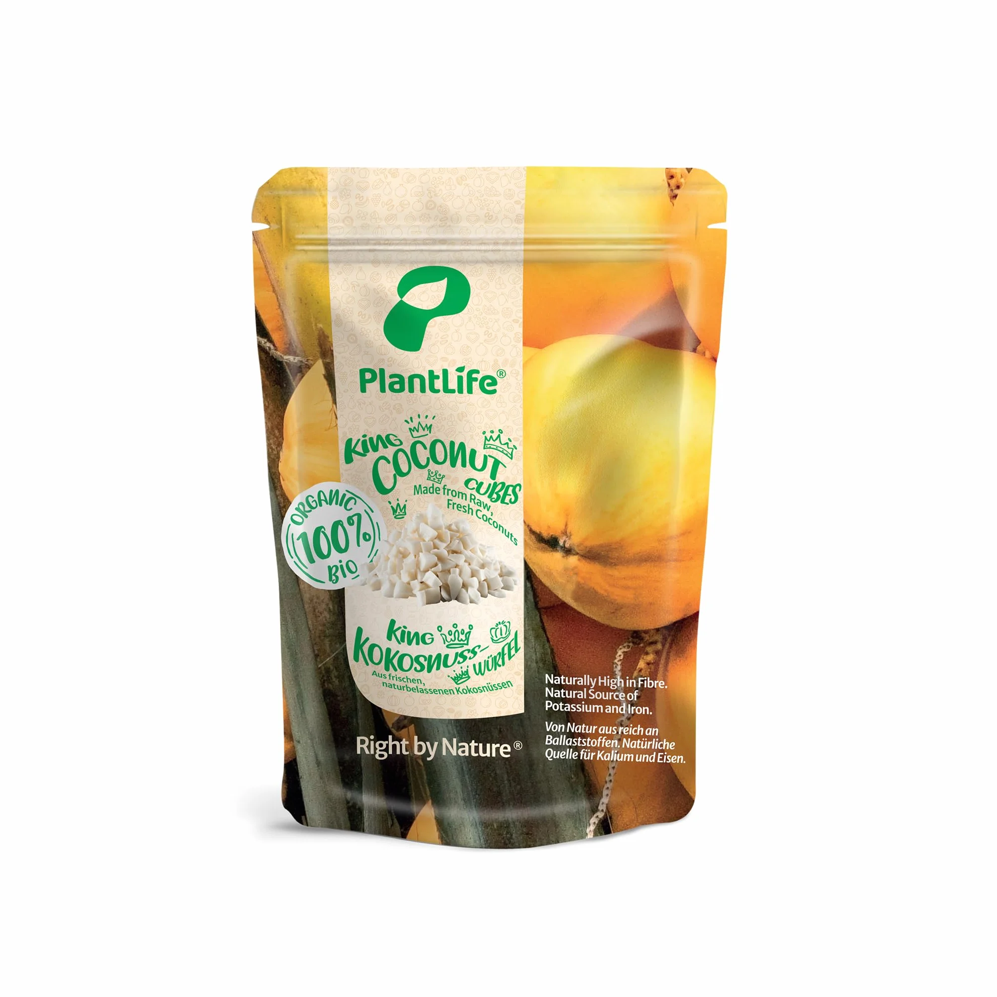 PlantLIfe Coco Seco BIO 1kg - secado al sol, sin aditivos, coco natural 100% reciclable