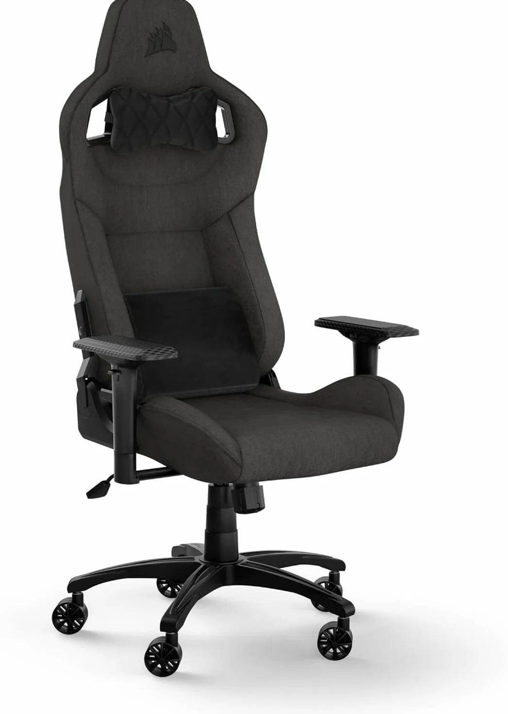 Corsair T3 Rush Fabric Silla para Juegos Carbón 2023 Almohada Cervical Soporte Lumbar Espuma Viscoelástica