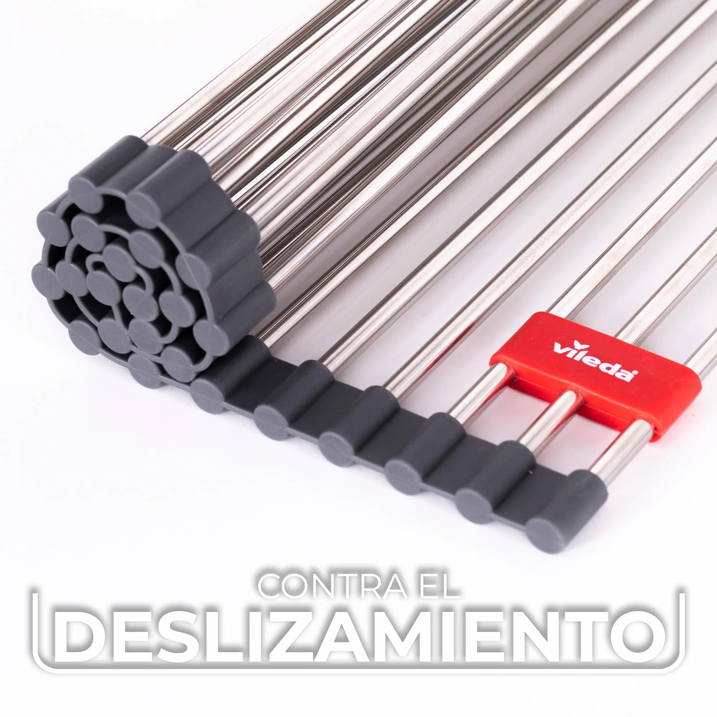 Vileda Escurreplatos Plegable 45 x 40 cm Acero Inoxidable Enrollable