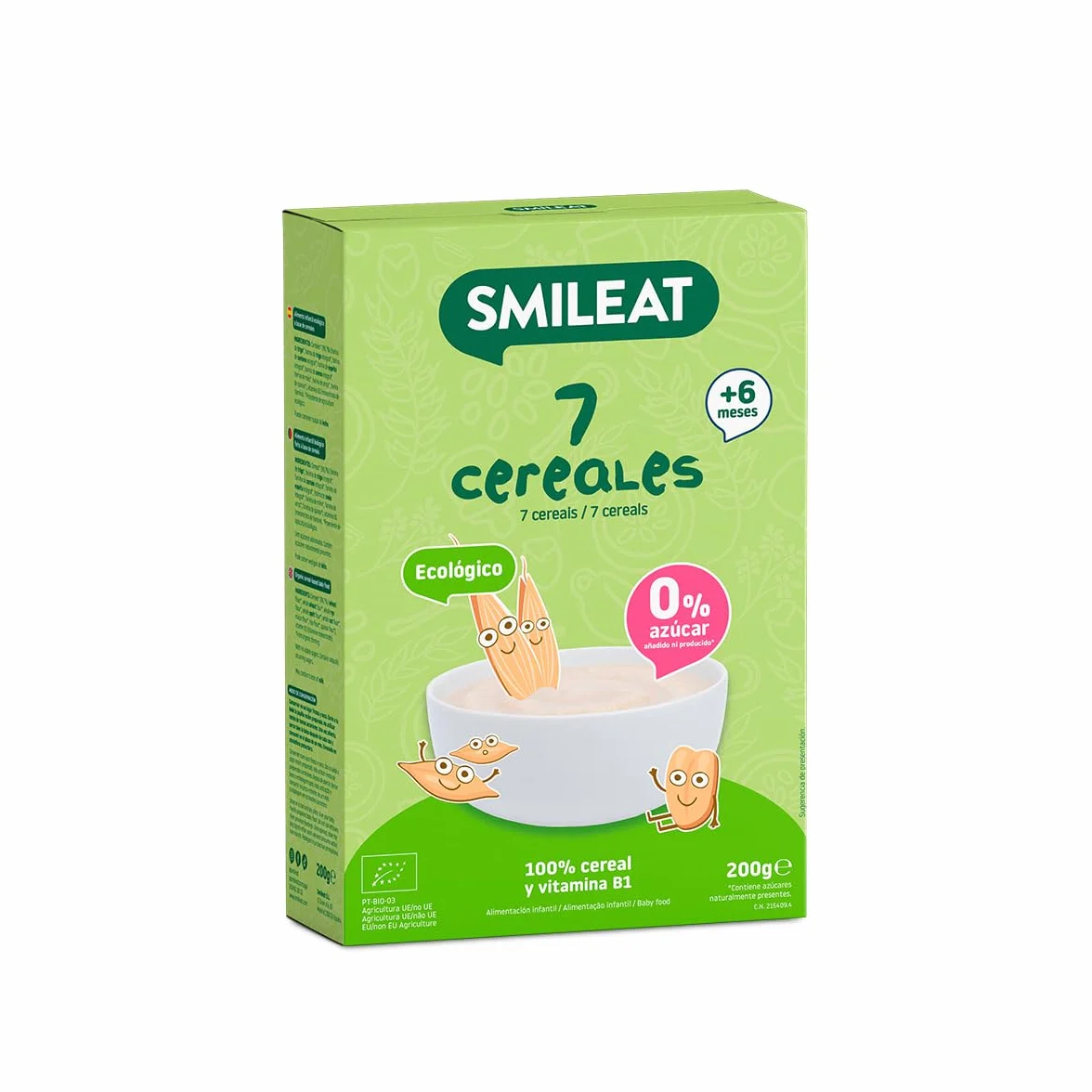 Papilla Ecológica 7 Cereales Sin Azúcar Añadido Smileat Fácil Diluir