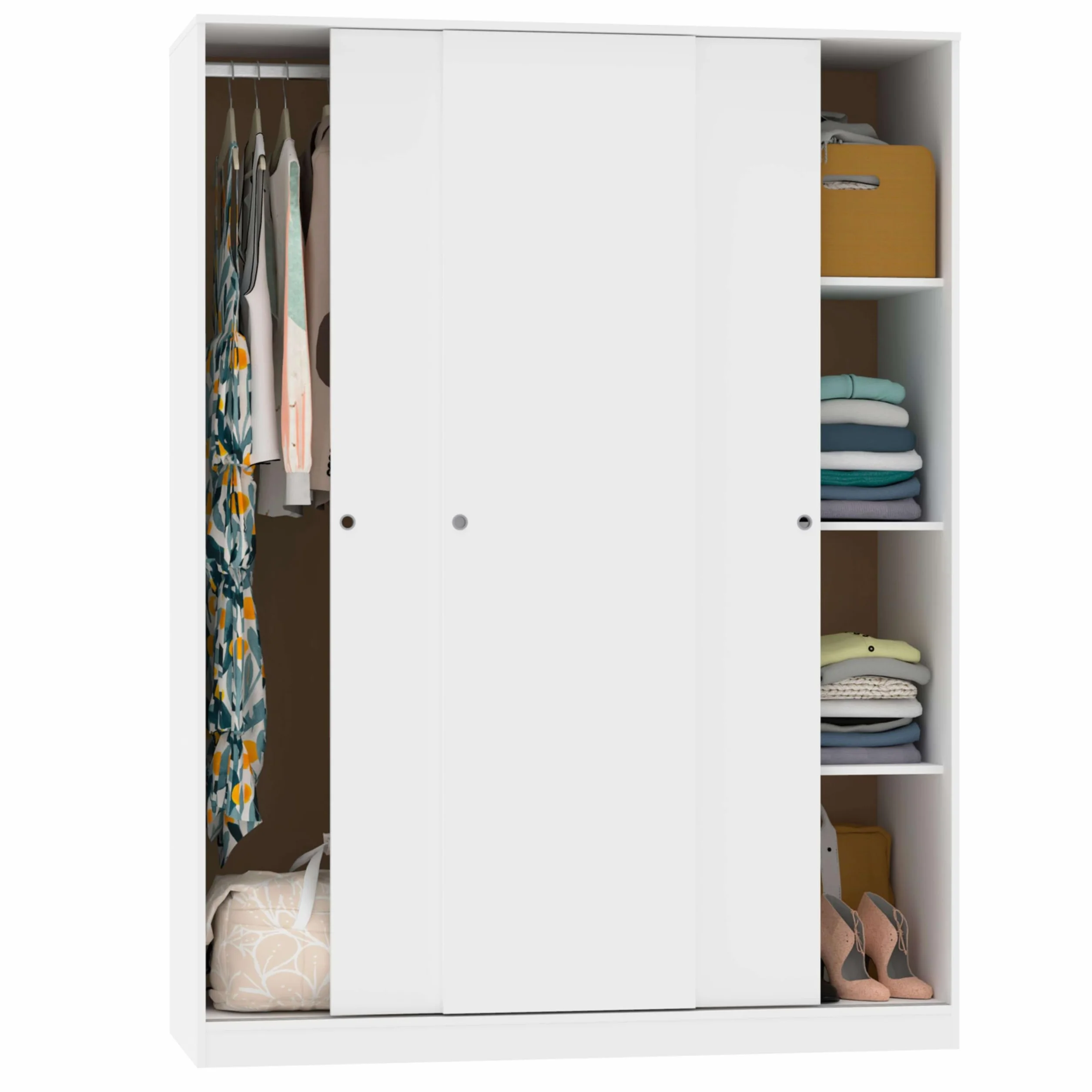 Miroytengo Pack Muebles Dormitorio Juvenil Tibet Estilo Contemporáneo en Color Blanco Mate (Cama 105x190 cm + Armario + Cómoda)