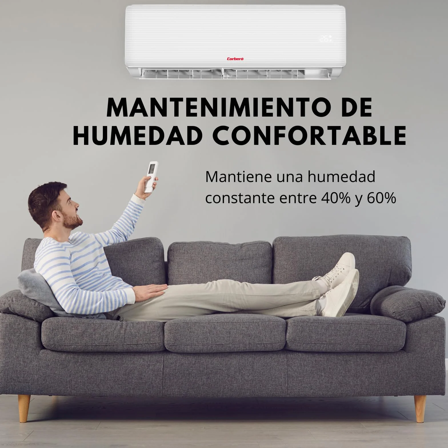 Corbero - Aire Acondicionado Split 9000BTU | CSP09GREGAL | Wifi | Inverter | Gas R32 | Eficiencia Energética A++/A+ | Bajo Consumo Energético | Control Remoto, Blanco