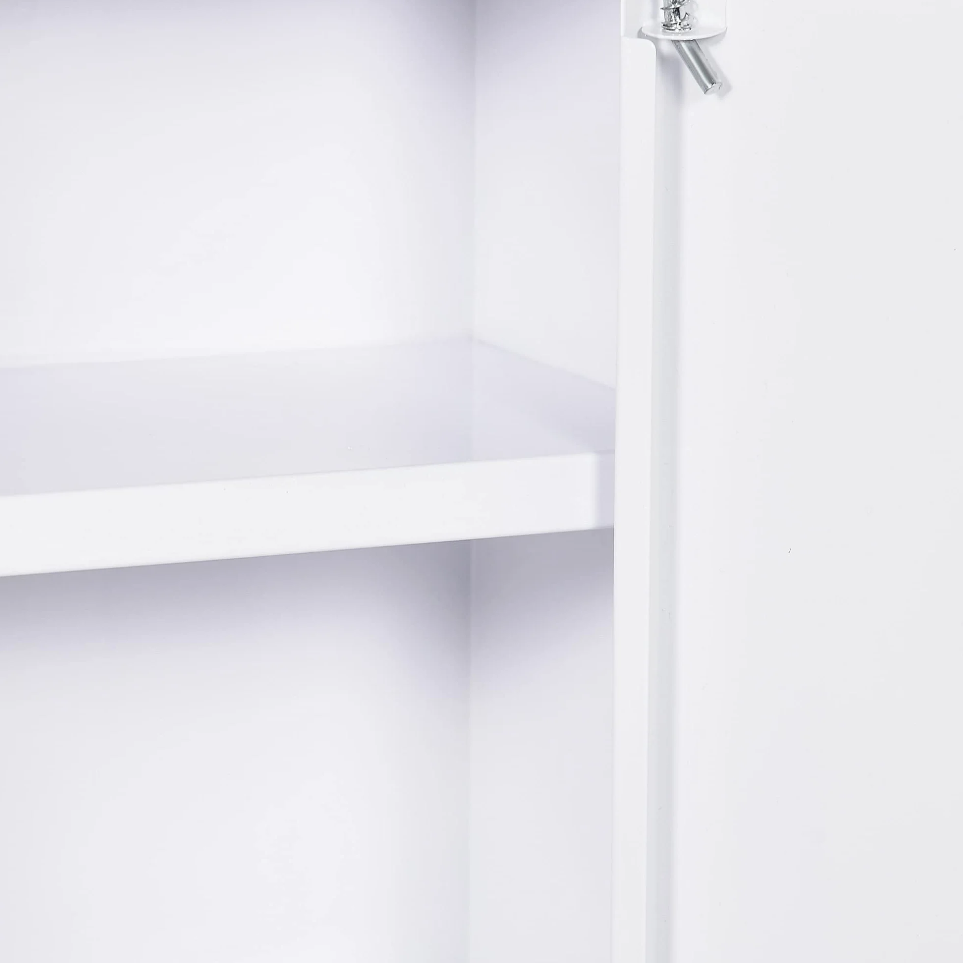 Kleankin Botiquín de Pared de Acero Primeros Auxilios 3 Niveles Armario Baño Cerradura 40x15x53,5 cm Blanco