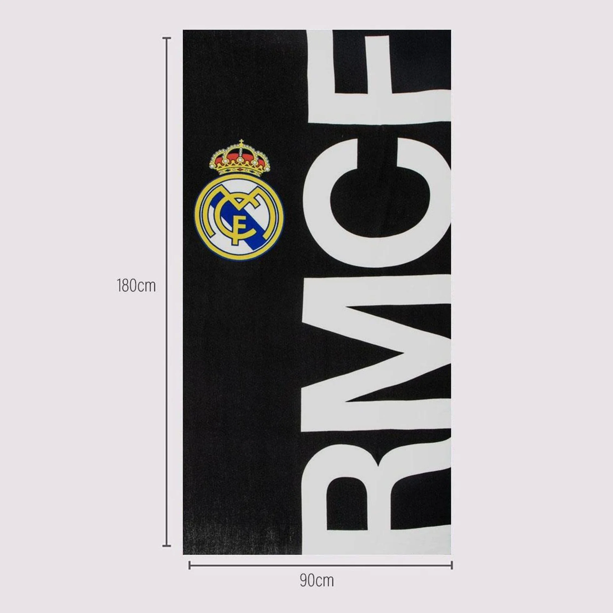 Toalla Real Madrid 90x180 diseño Oficial con Escudo del Club y Colores emblemáticos - Toalla de Playa Real Madrid y baño de Gran tamaño Ideal para Fans del Equipo Blanco con Estilo y Comodidad