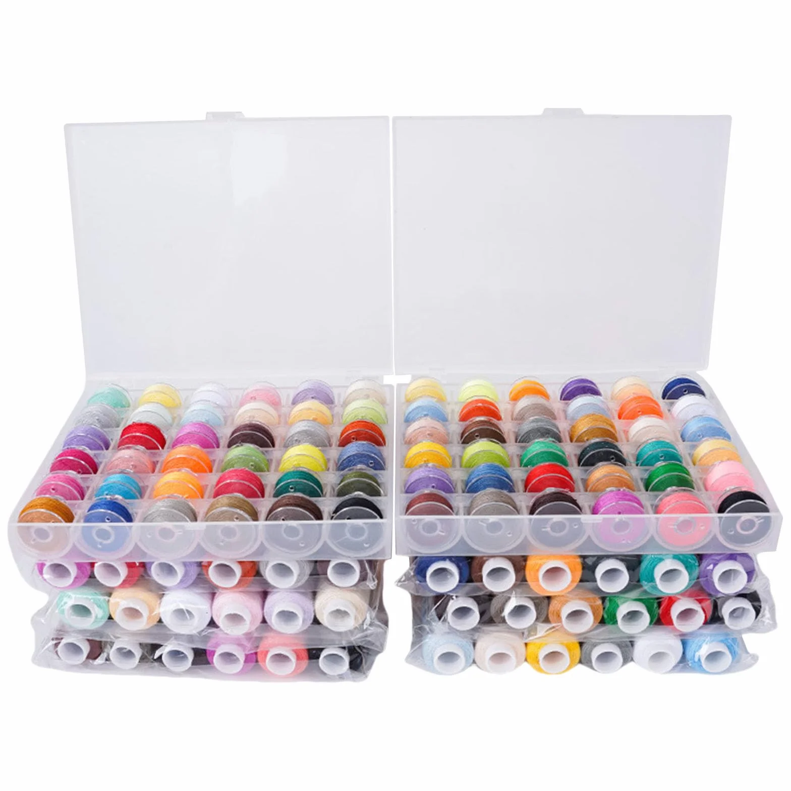 Juego de 36 bobinas de hilo de coser de poliéster, 36 colores preenrollados, con caja de almacenamiento para máquina de coser