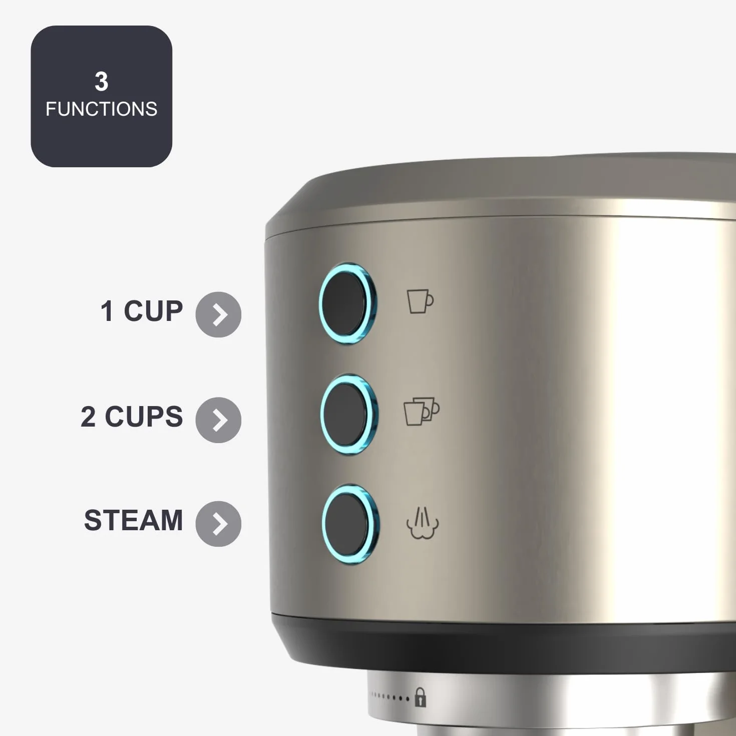 Black+Decker - Máquina de Espresso BXCO1350E | 1350W | 20 Bares | Sistema Thermoblock | Filtros 1 y 2 Tazas | Lanza de Vapor Orientable | Depósito Extraíble 1L | Calienta-Tazas y Bandeja Recogegotas