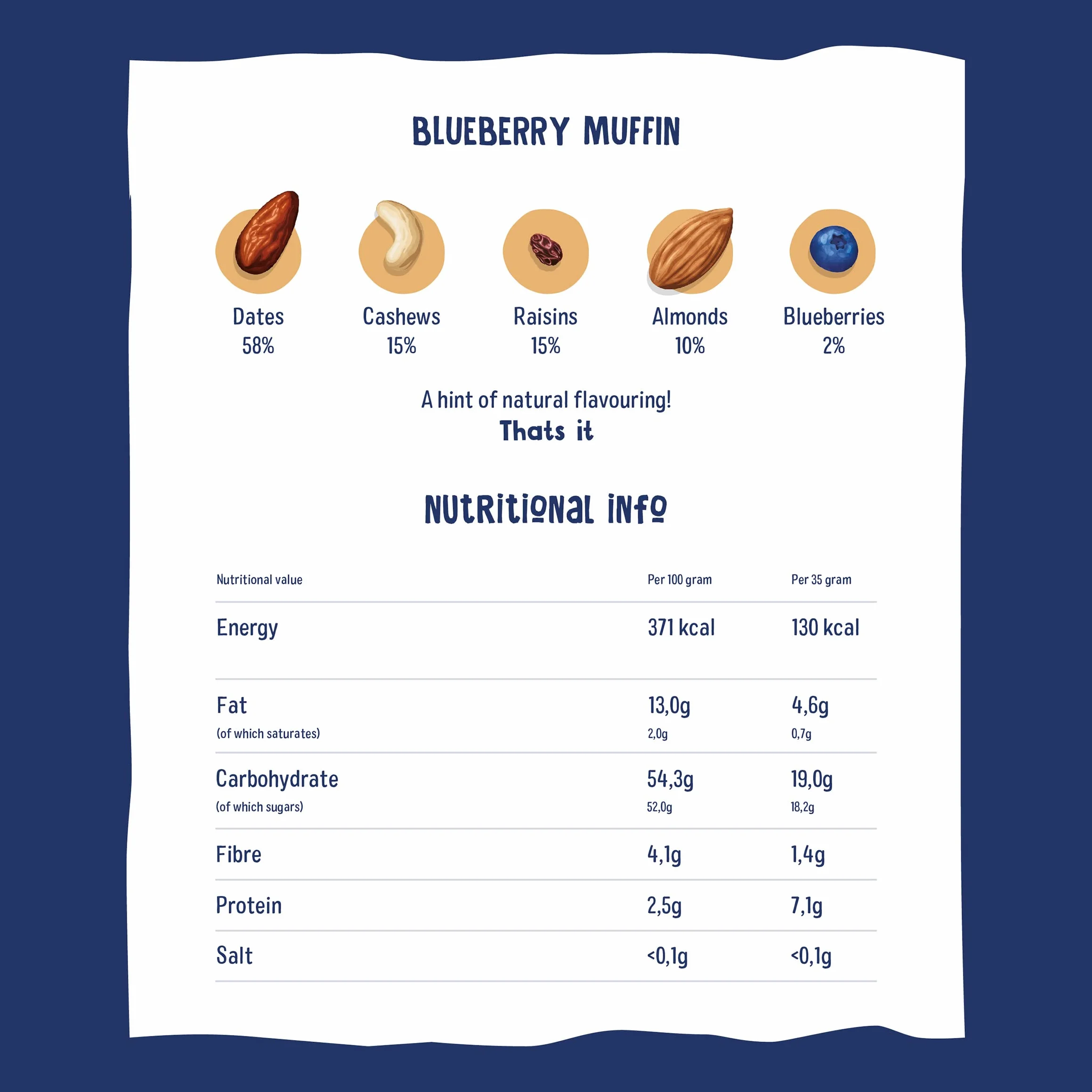 Nākd. Blueberry Muffin Barritas Raw de Fruta y Frutos Secos 100% Ingredientes Naturales Sin Azúcar Añadido 18 x 35g