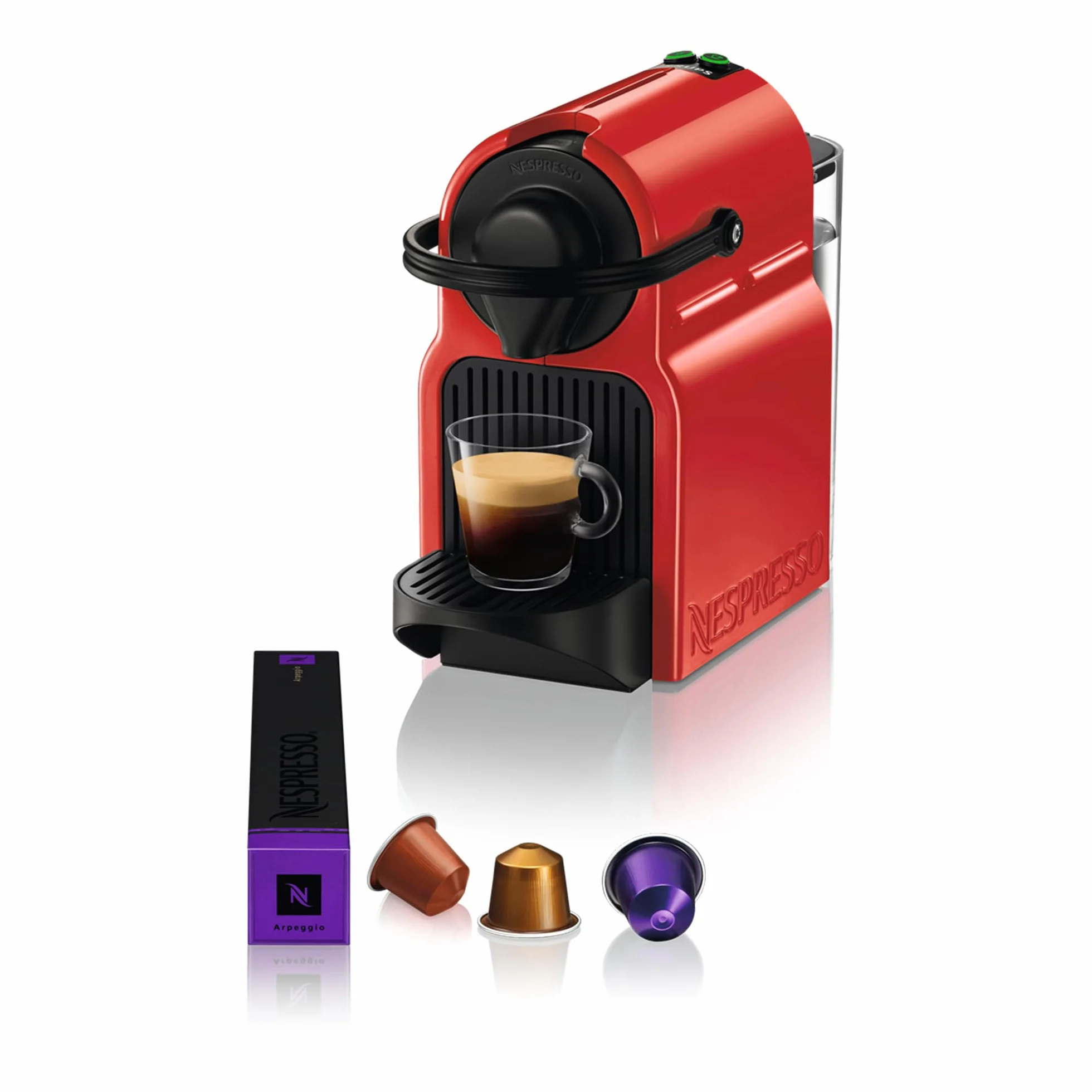 Nespresso Krups Inissia XN1005 Cafetera Monodosis 19 Bares Apagado Automático Rojo