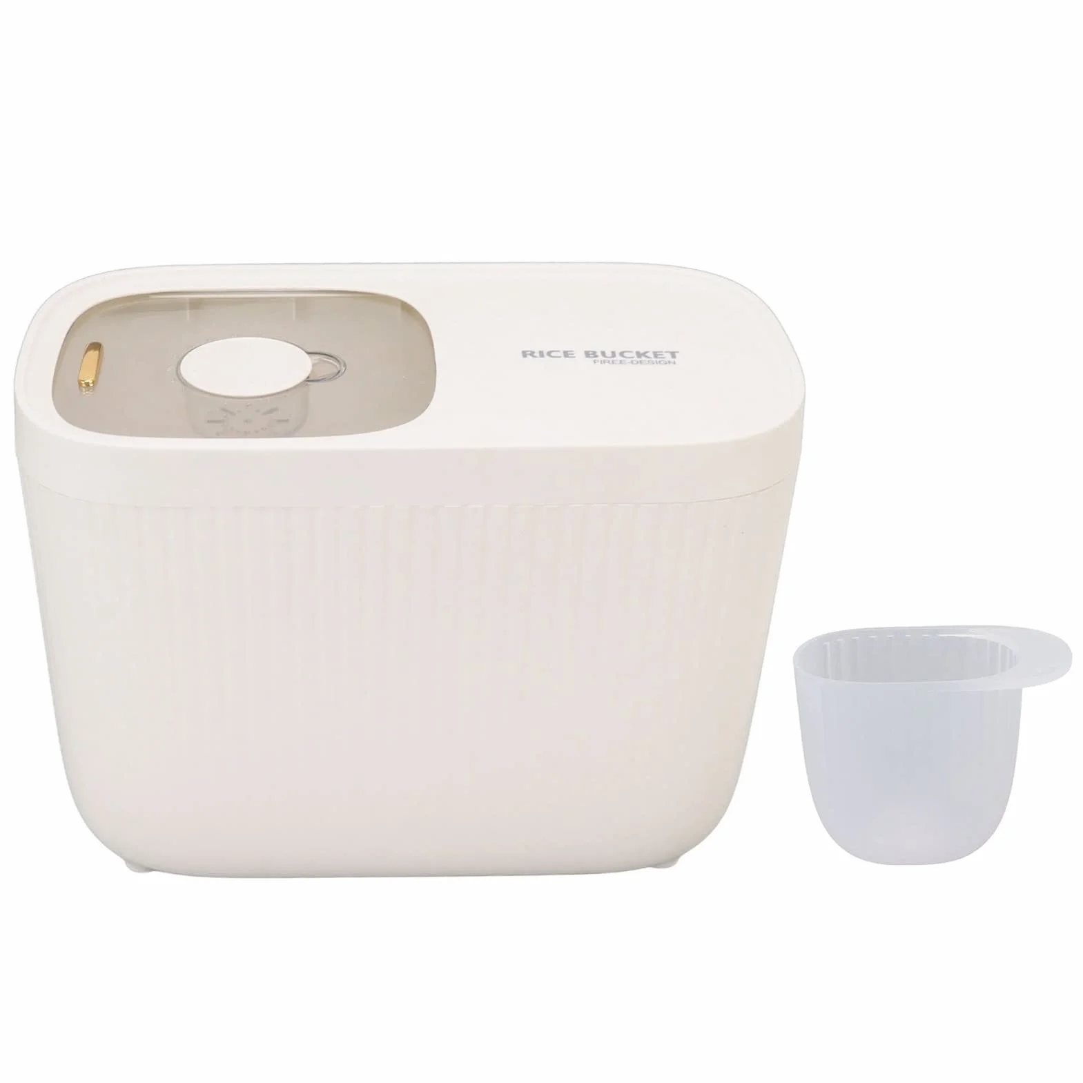 Rengue Cubo de Plástico para Arroz, Libre de BPA, Recipiente Hermético para Almacenar Alimentos con Tapa Transparente y Anillo de Sellado para Harina, Legumbres, Granos y Frutos secos. (WHITE)