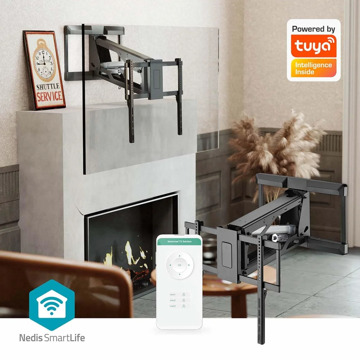 Nedis Motorisierte TV-Wandhalterung 37-75" 35 kg drehbar
