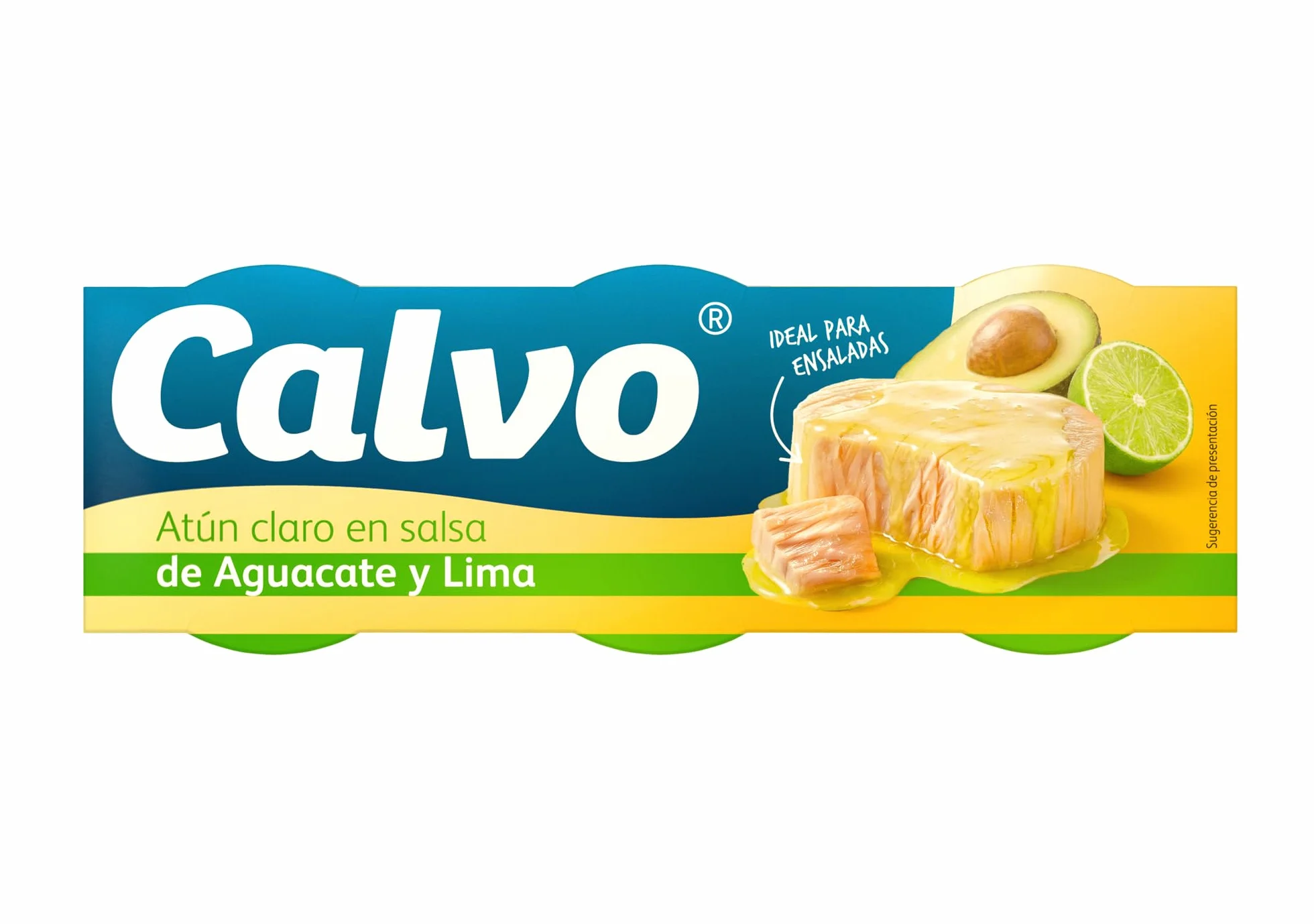 Calvo Atún claro en salsa de Aguacate y Lima Pack 3 x 70g