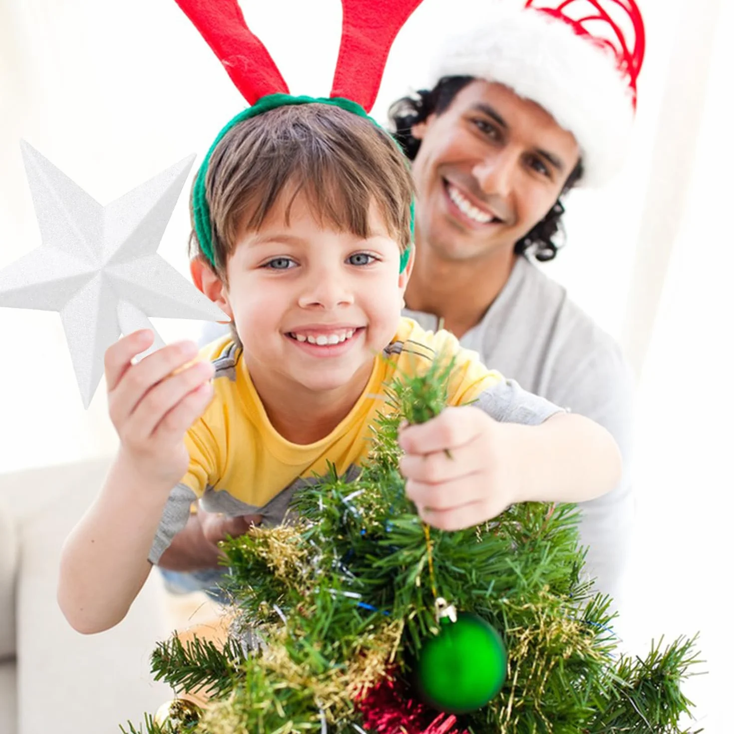 SULOLI Estrella para Árbol de Navidad 19cm Blanca
