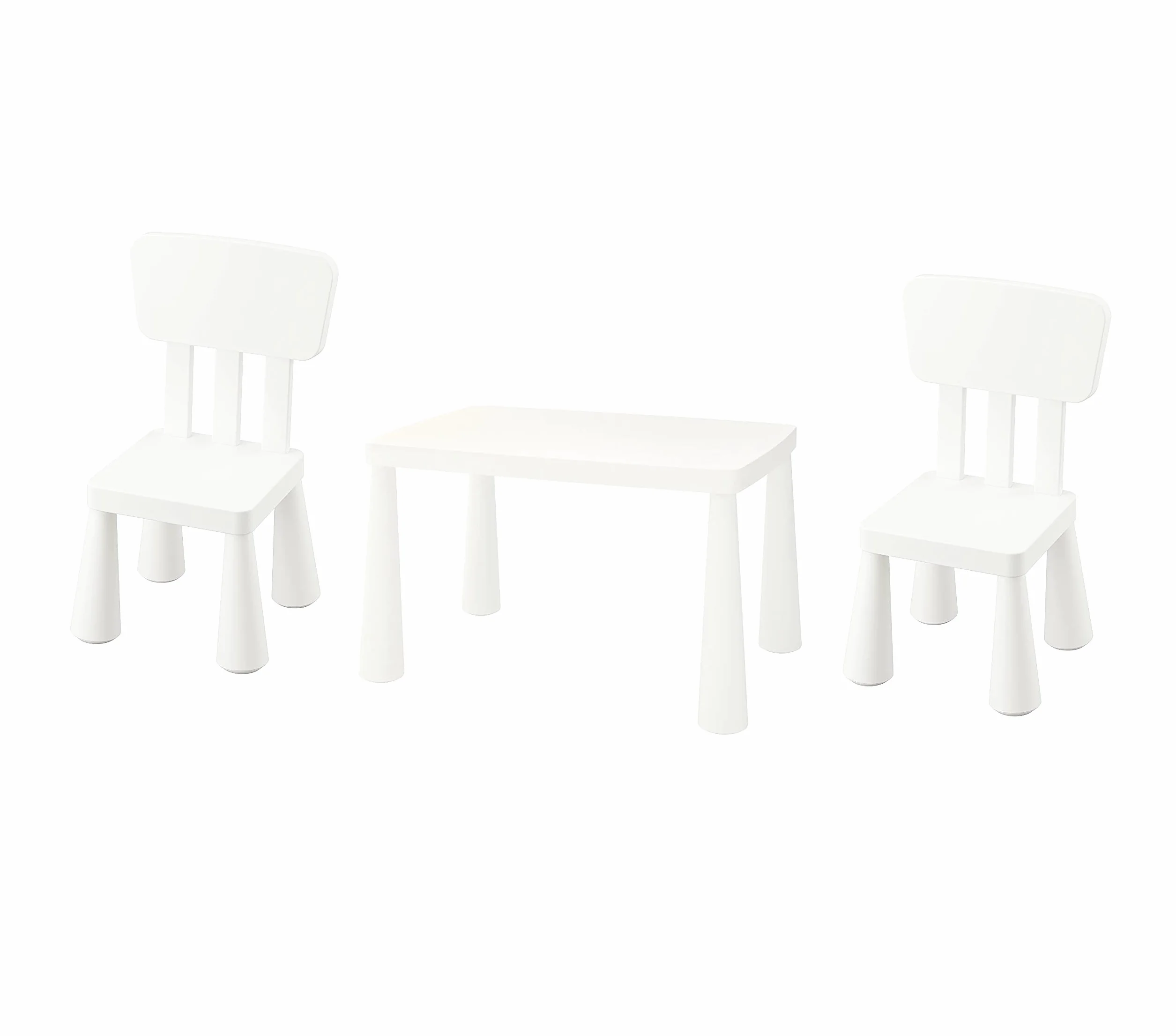 IKEA MAMMUT Mesa infantil, en/outdoor con 2 sillas [blanco]
