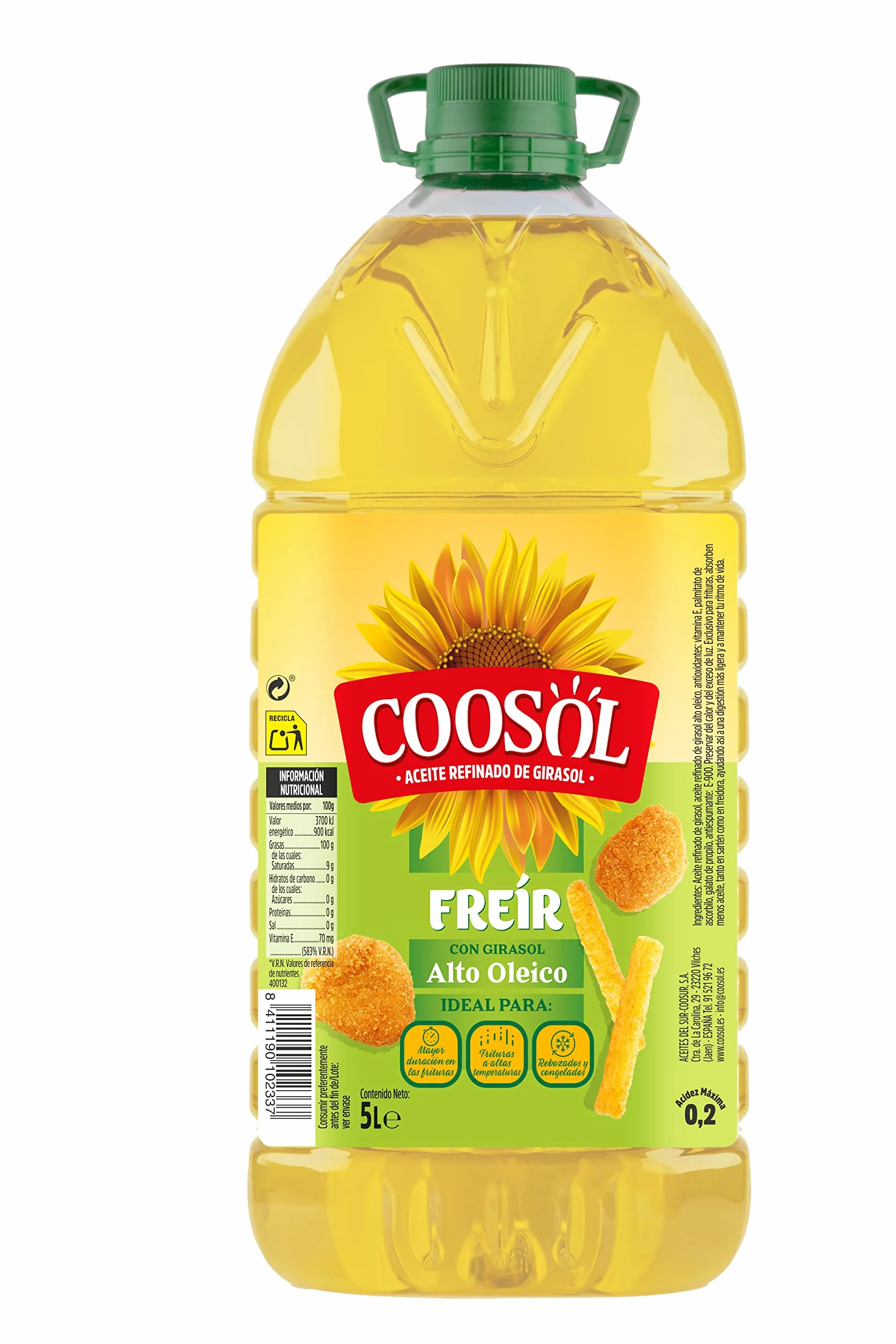 Aceite de Girasol Alto Oleico Especial Freír Garrafa 5L