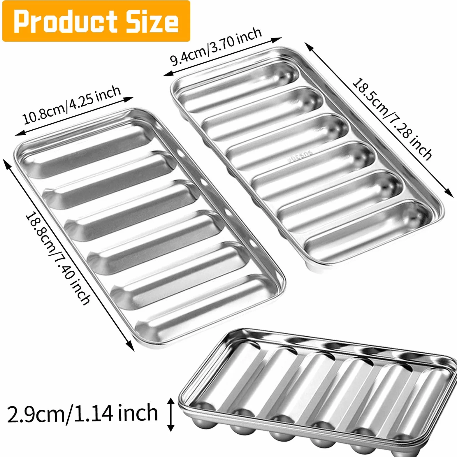 Molde Salchichas Acero Inoxidable con Tapa, Molde Perros Calientes DIY, Molde Hacer Salchichas Carne Casera Antiadherente, Moldeador para Hornear, Cocinar, Cocina Casera, Barbacoa, Salchichas Veganas