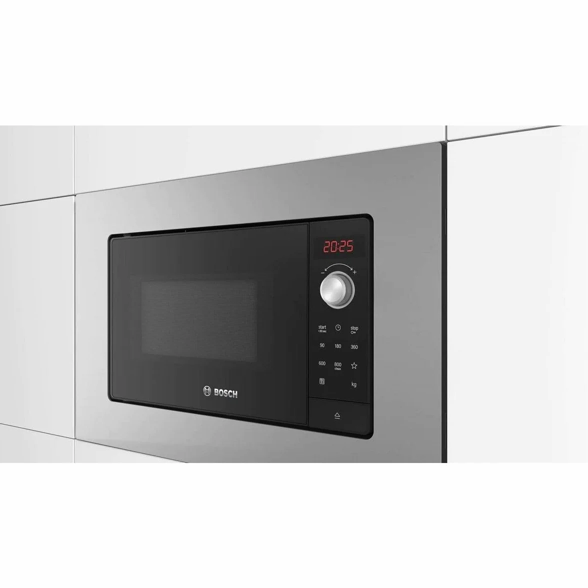 Bosch - Microondas Integrable, 60 cm, 8 programas automáticos, Display LED, Acero, BEL623MS3