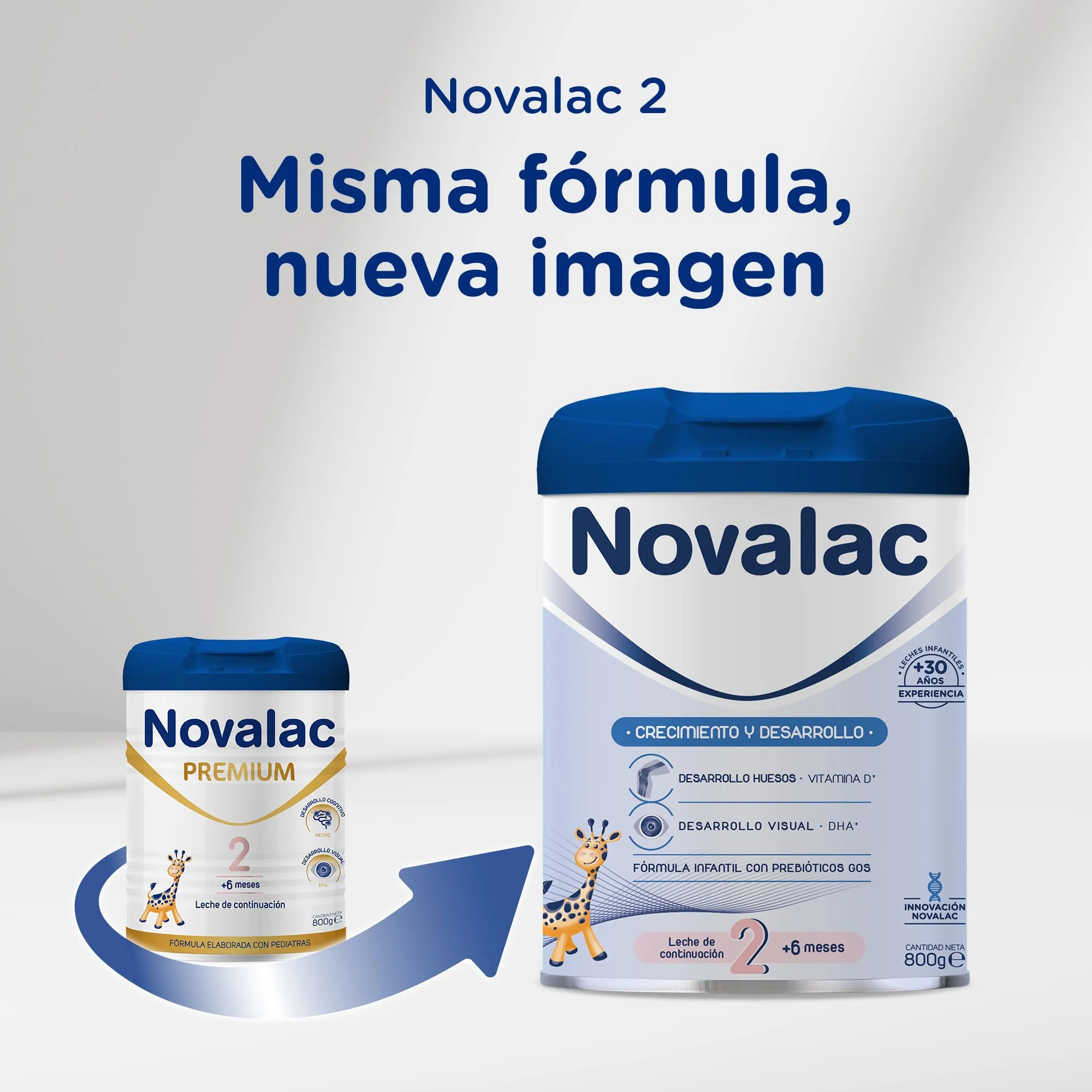 Novalac 2 Leche en polvo Continuación 6-12 Meses 800 g Hierro DHA