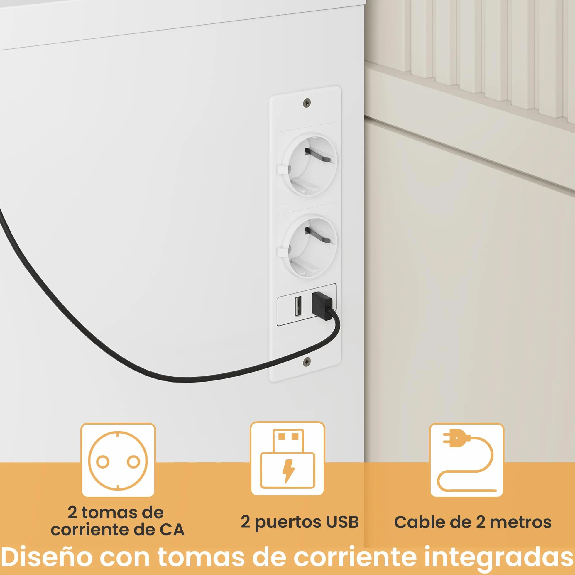 Tocador de Maquillaje con Luces LED Regulables, Mesa con Espejo, 2 Armarios Puertas Cristal, Blanco, 9 Cajones