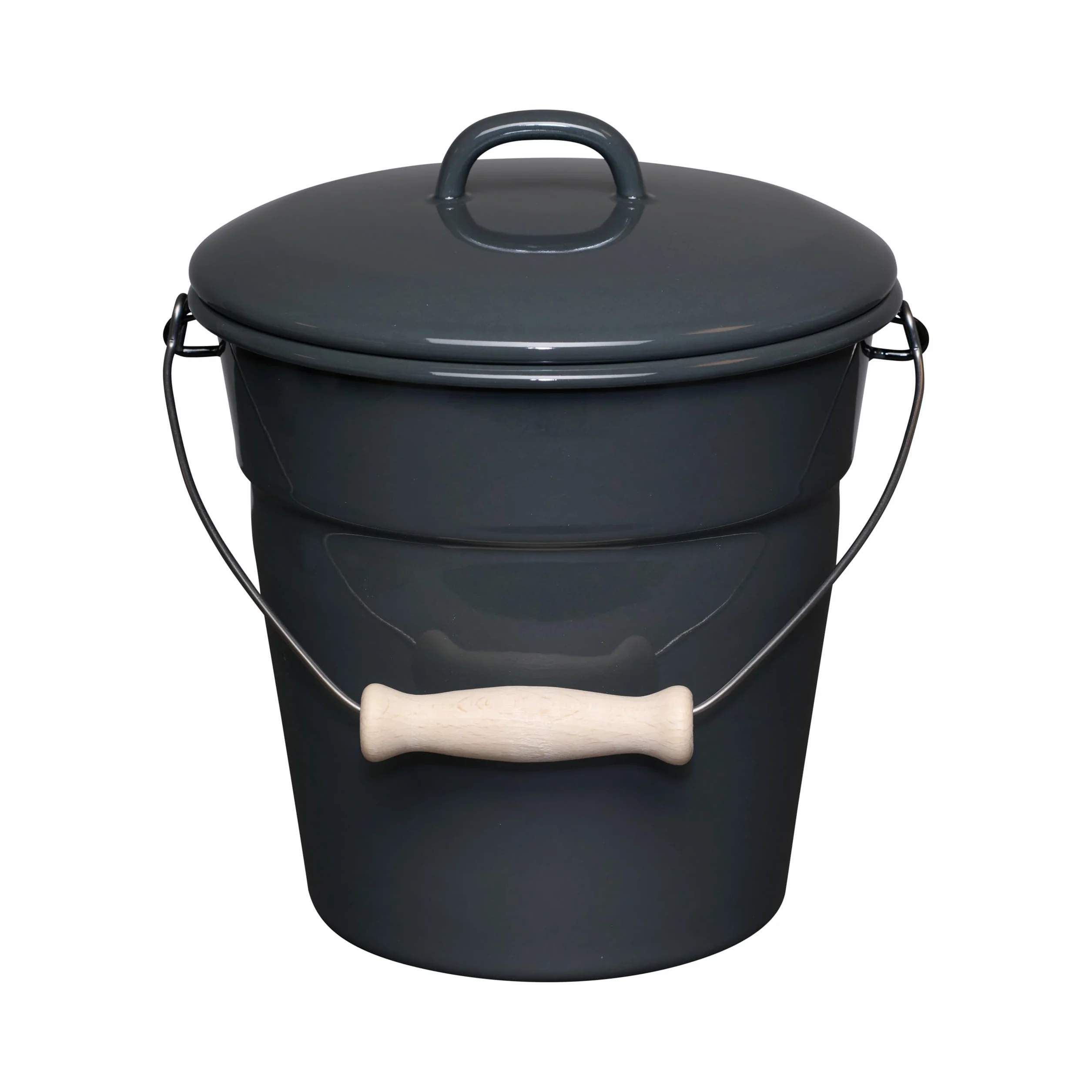 Riess, 0369-003, Cubo orgánico con tapa, diámetro 20 cm, 3,5 litros, esmalte, 1170 kg, LBH 21 x 22 x 18,8 cm, enfriador de champán, enfriador de bebidas, cubo para cubitos de hielo, cubo de jardín,