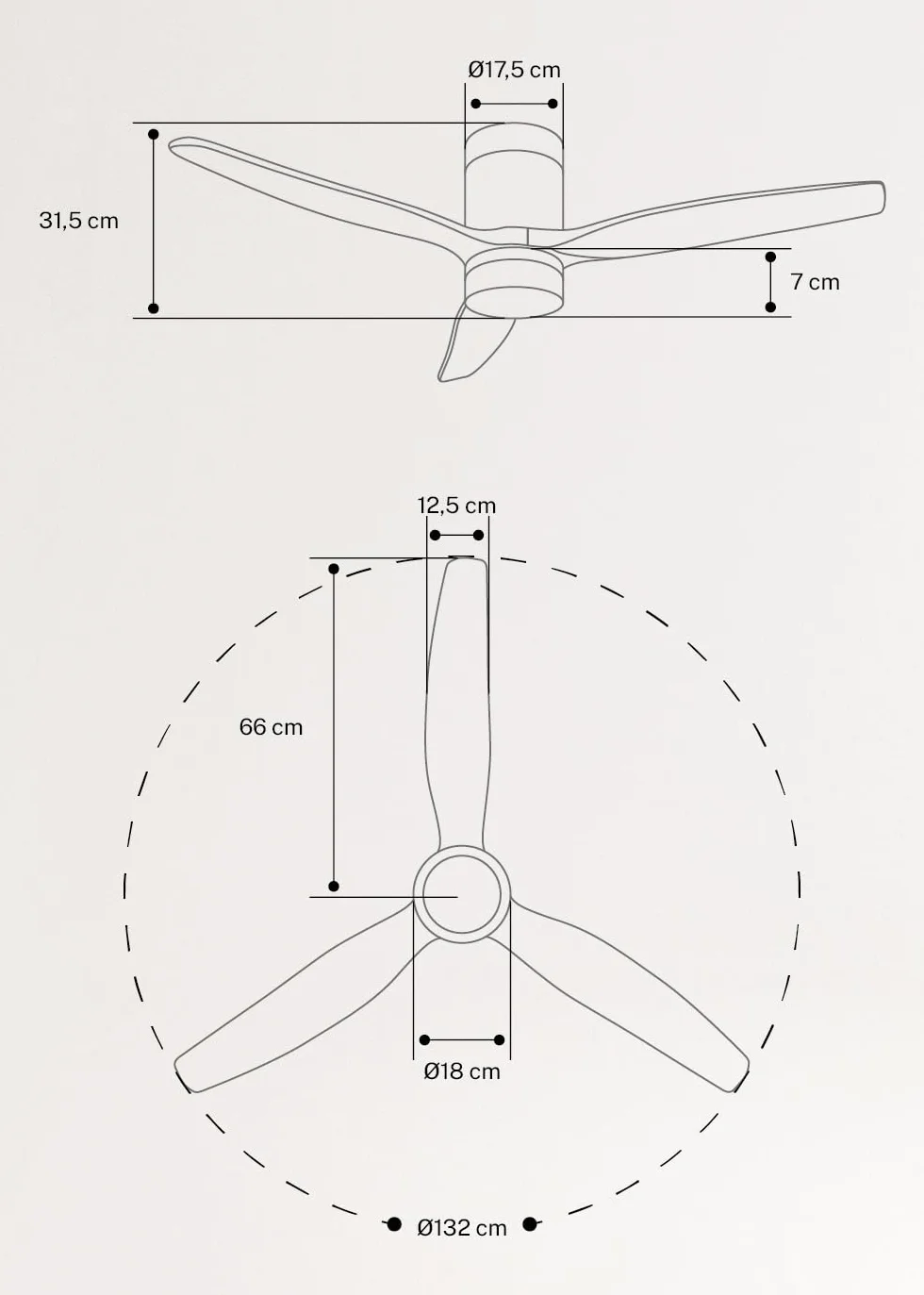 CREATE / WINDCALM/Ventilador de techo ABS con luz negro aspas efecto madera oscura con Wifi y mando / 40W, Silencioso, Ø132 cm, 3 temperaturas de luz, temporizador, función verano-invierno