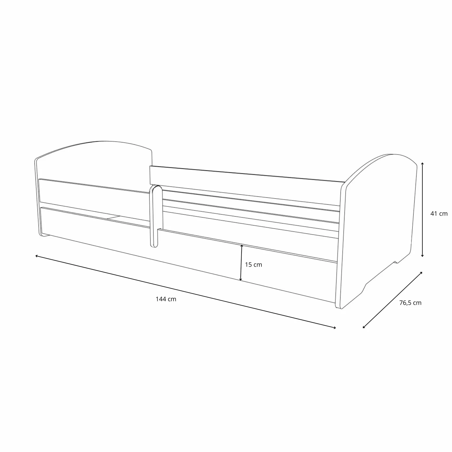 KOBI Cuna Montessori Leo 140x70 Blanca con colchón y barandilla: una Cuna Moderna, Segura y extraordinariamente cómoda para niños, con una Estructura sólida y un Elegante Estilo escandinavo