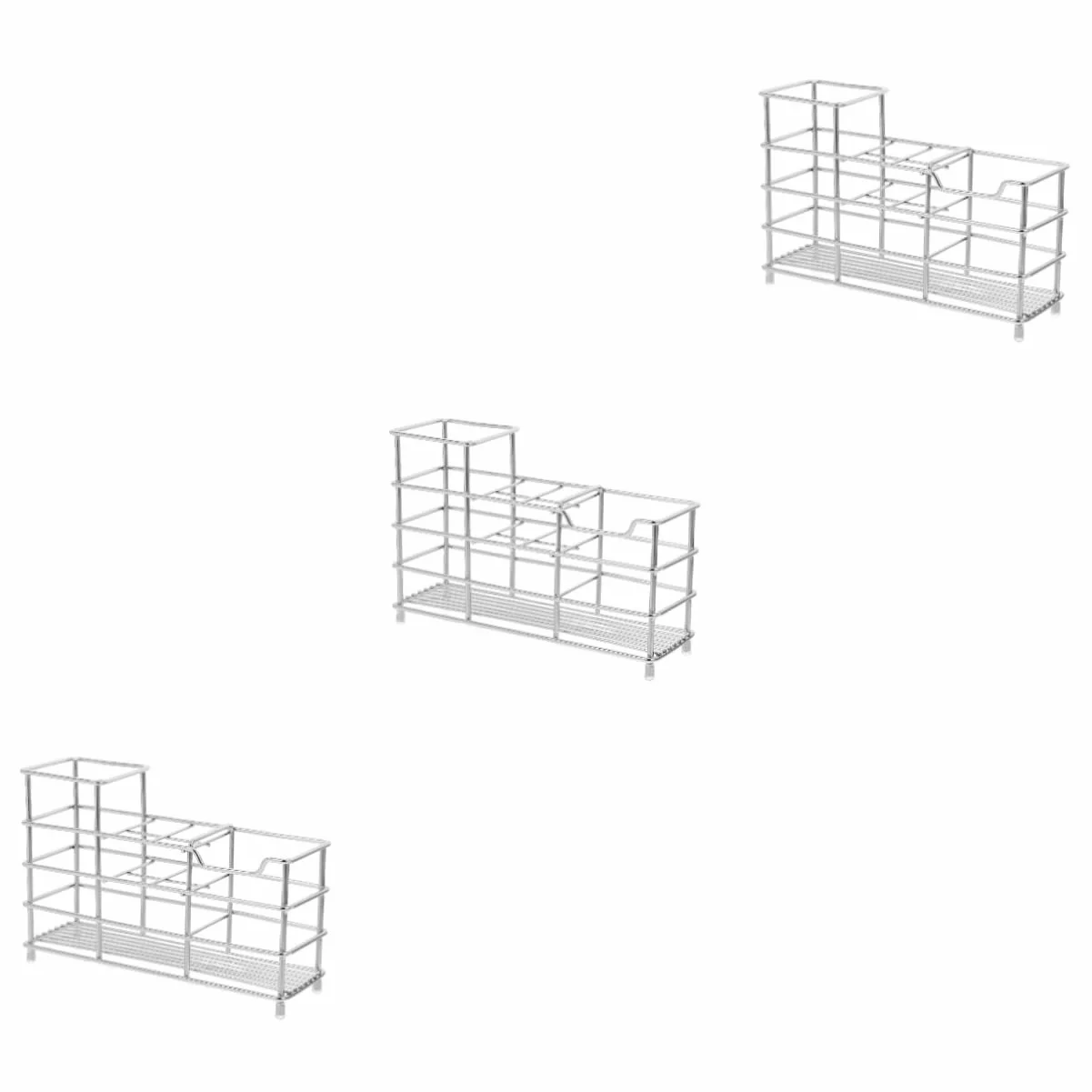 Cabilock Escurridor De Cepillos De Esterilizado 3 Unidades Soporte para Cepillos De Accesorios De Baño Estante De Acero Al Carbono.