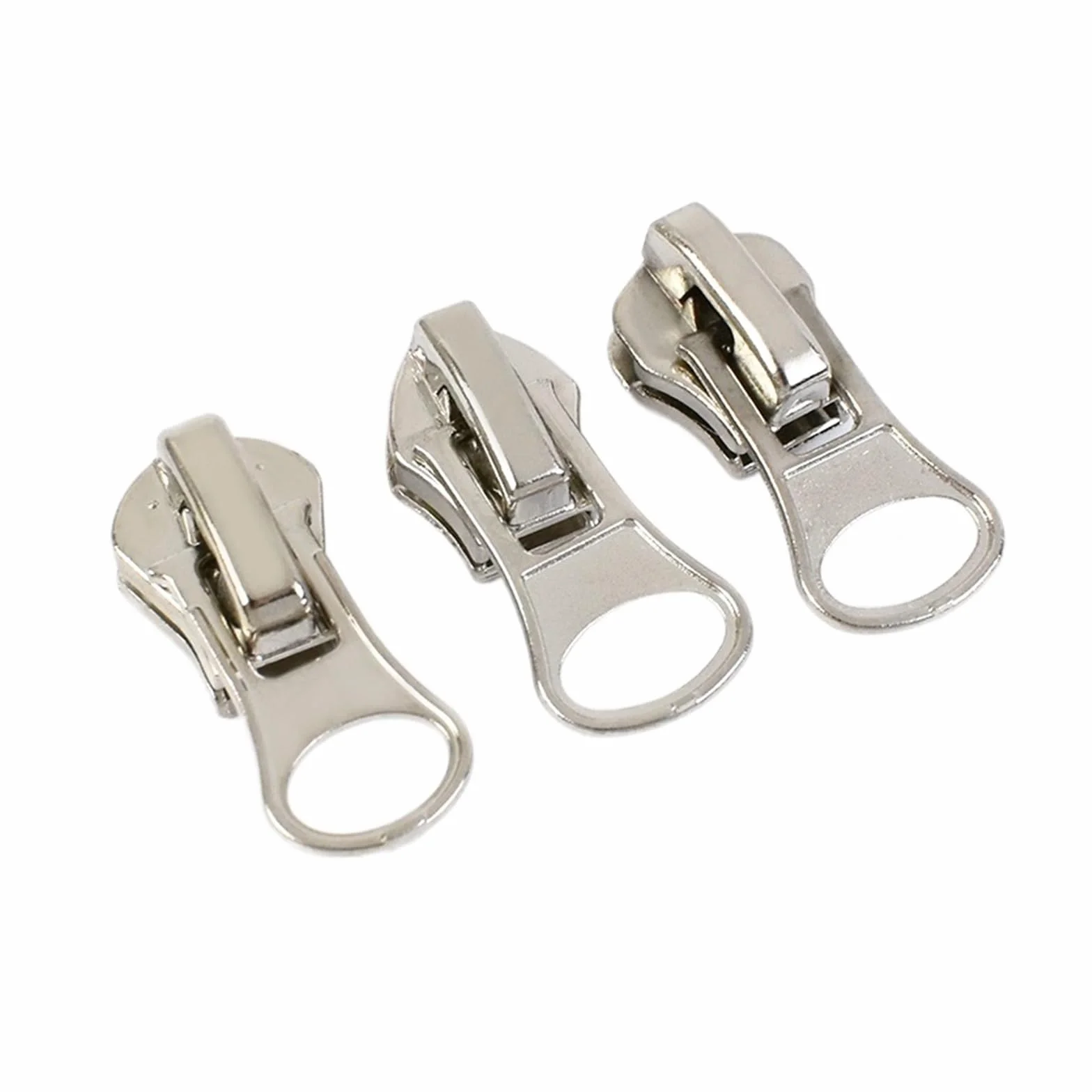Tirones para deslizamientos de cremallera de metal Cremallera metálica de resina de nailon for chaqueta, vestido, equipaje, Kit de reparación de cabezal de cremallera metálica(ZT024Silver,SLIDERFORRES
