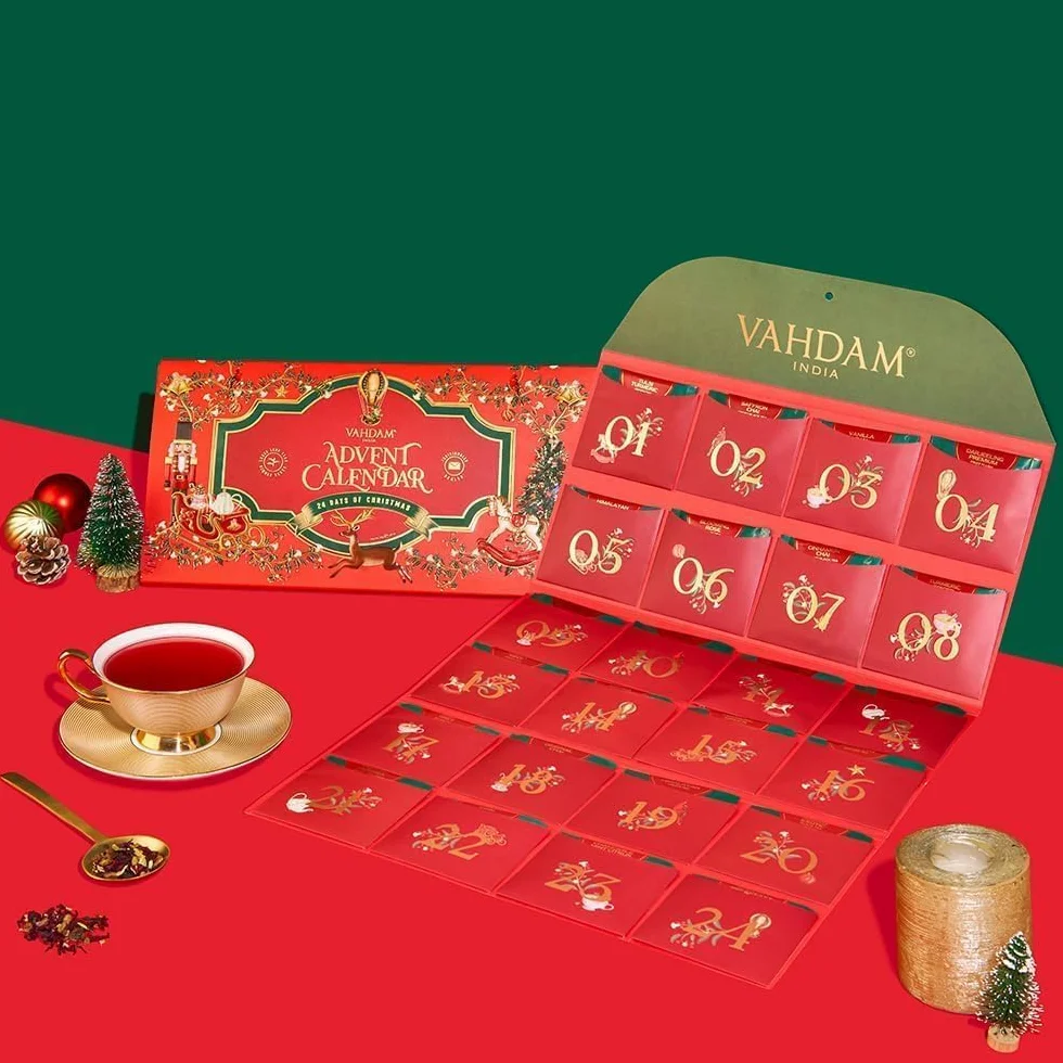 VAHDAM Set plegable de edición limitada 24 tés sueltos únicos Set de regalo de Año Nuevo