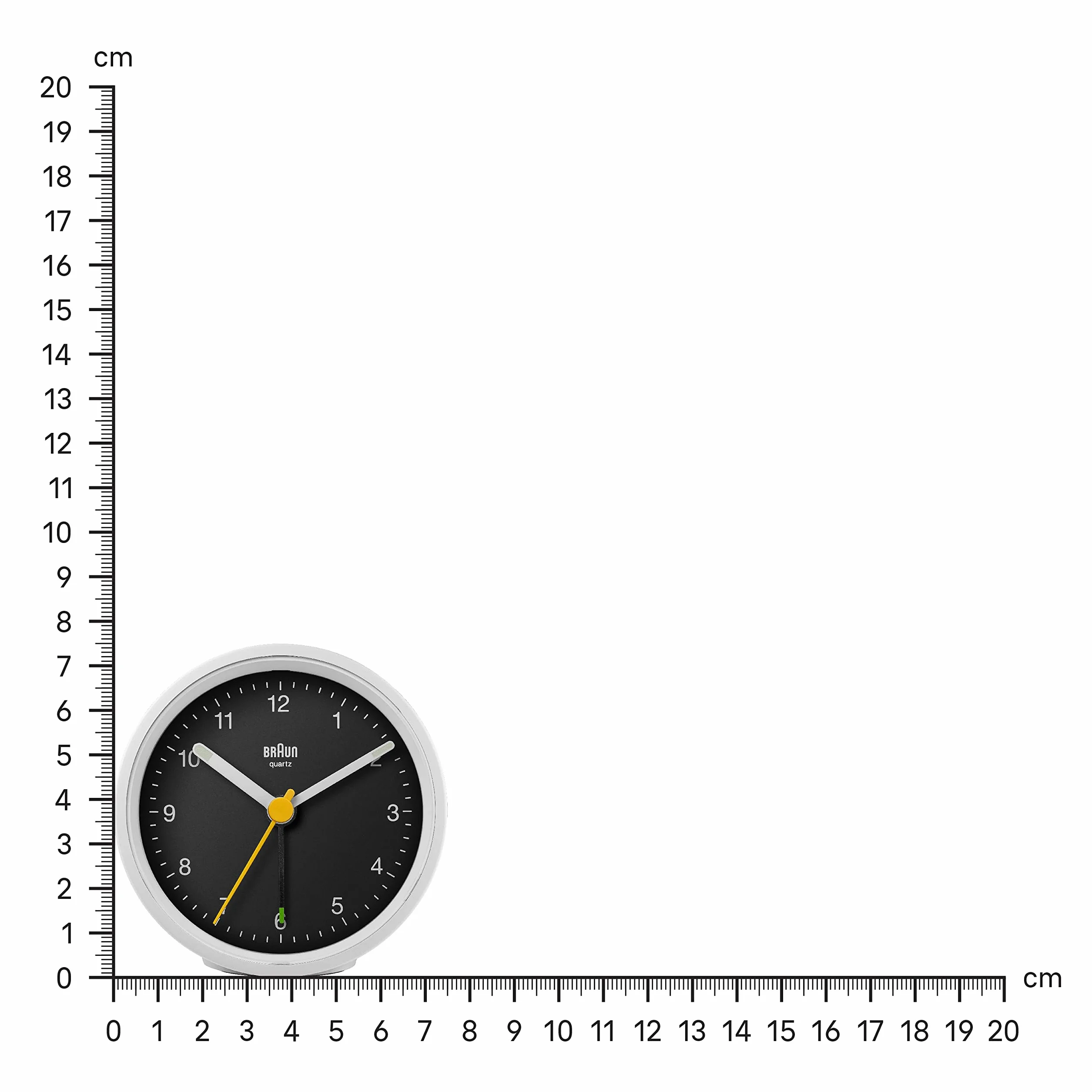 Braun BC12WB Reloj Despertador analógico clásico repetición iluminación Cuarzo silencioso Alarma pitido Crescendo Blanco Negro