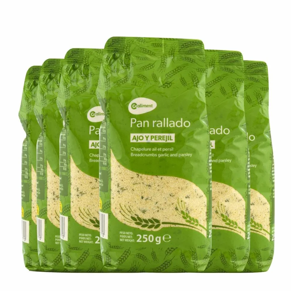 Pan rallado con ajo y perejil Coaliment 250 g x 6 paquetes 1.5 kg