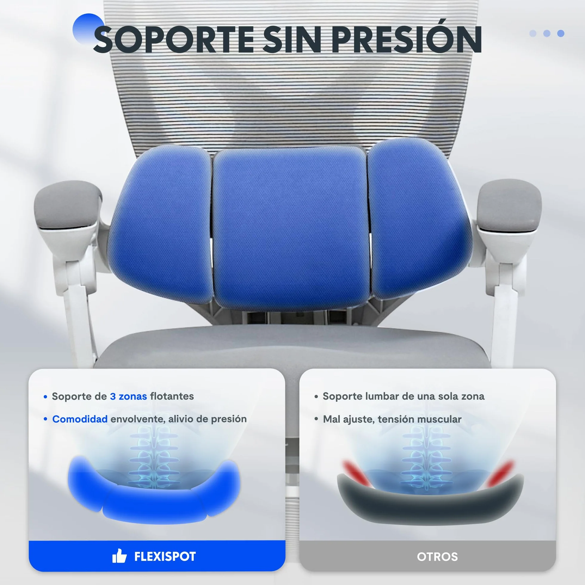 FLEXISPOT OC4 Silla Ergonomica Escritorio con Reposapiés, Silla Escritorio con Soporte Lumbar 3 Zonas, Reclinable 135°, Cojín Transpirable, Altura Ajustable, Ideal Oficina y Teletrabajo, Gris