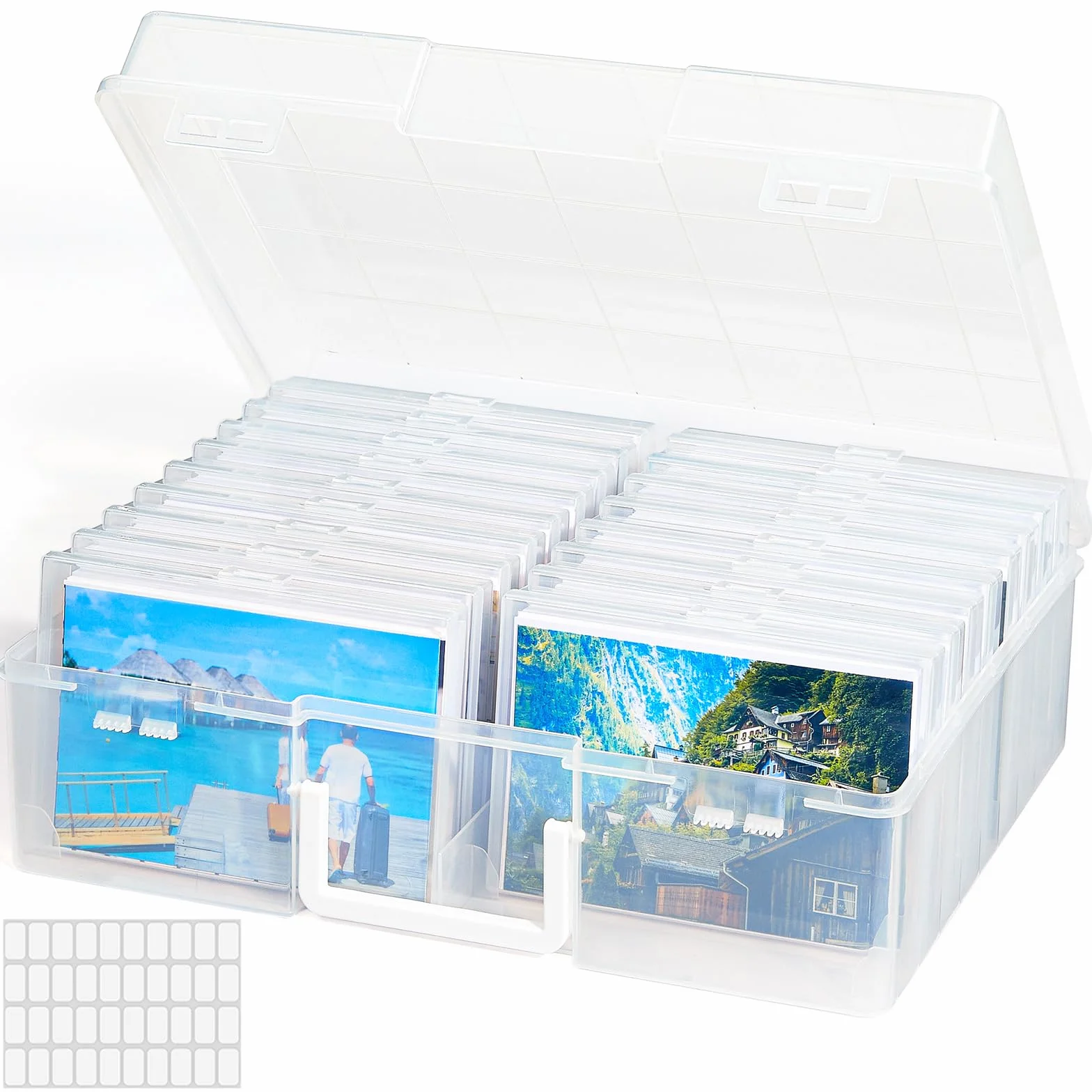 Lifewit Caja de Almacenamiento para Fotos de 10 x 15 cm, Maletín que Incluye 18 Cajas para Fotos, Estuches Transparentes, Organizador de Plástico para Semillas, Tarjetas, Manualidades, 1 Unidad