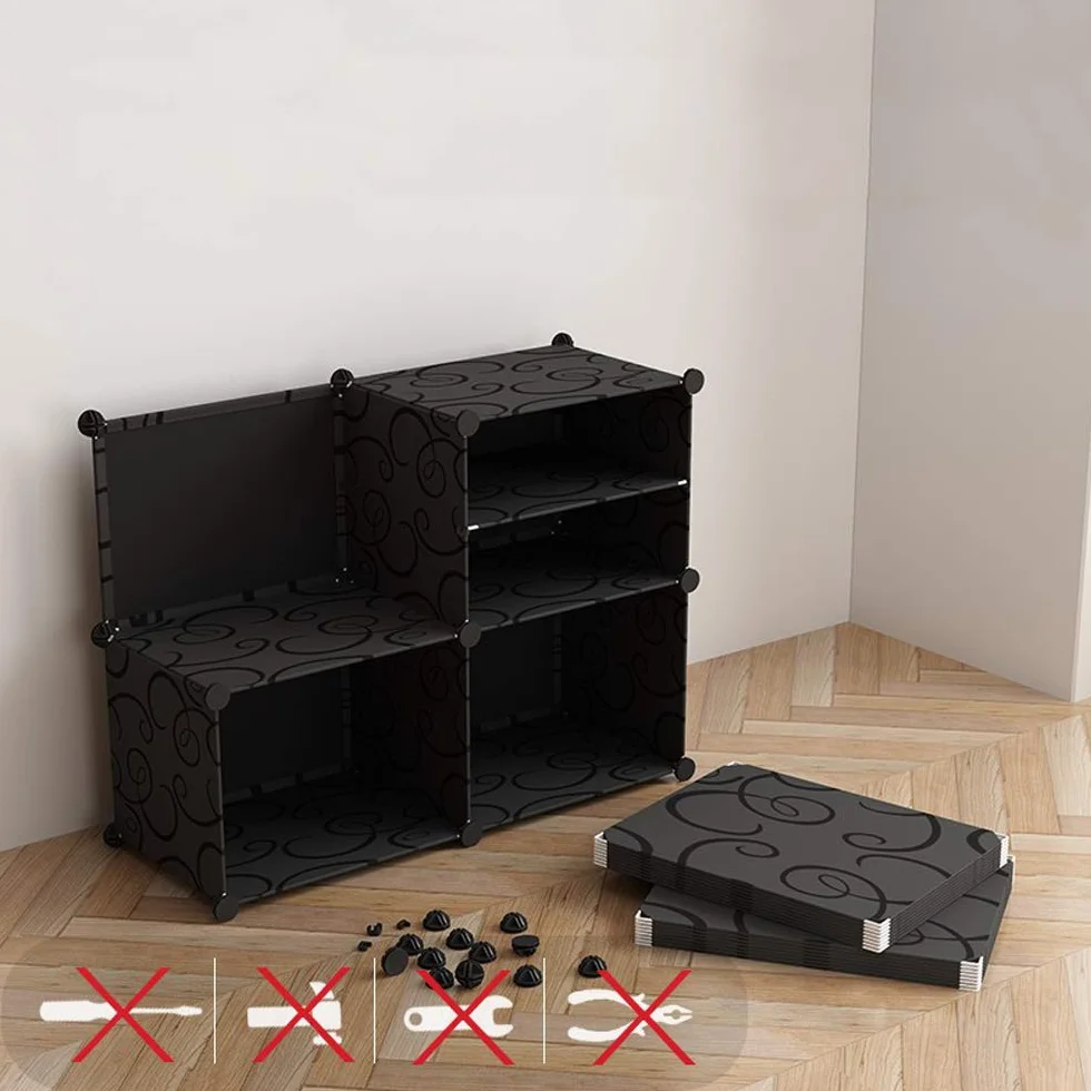 Eulenke Armario de Cubos de plástico Resistente 20 Cubos 2 Barras Ropa 12 Puertas 10kg por Cubo