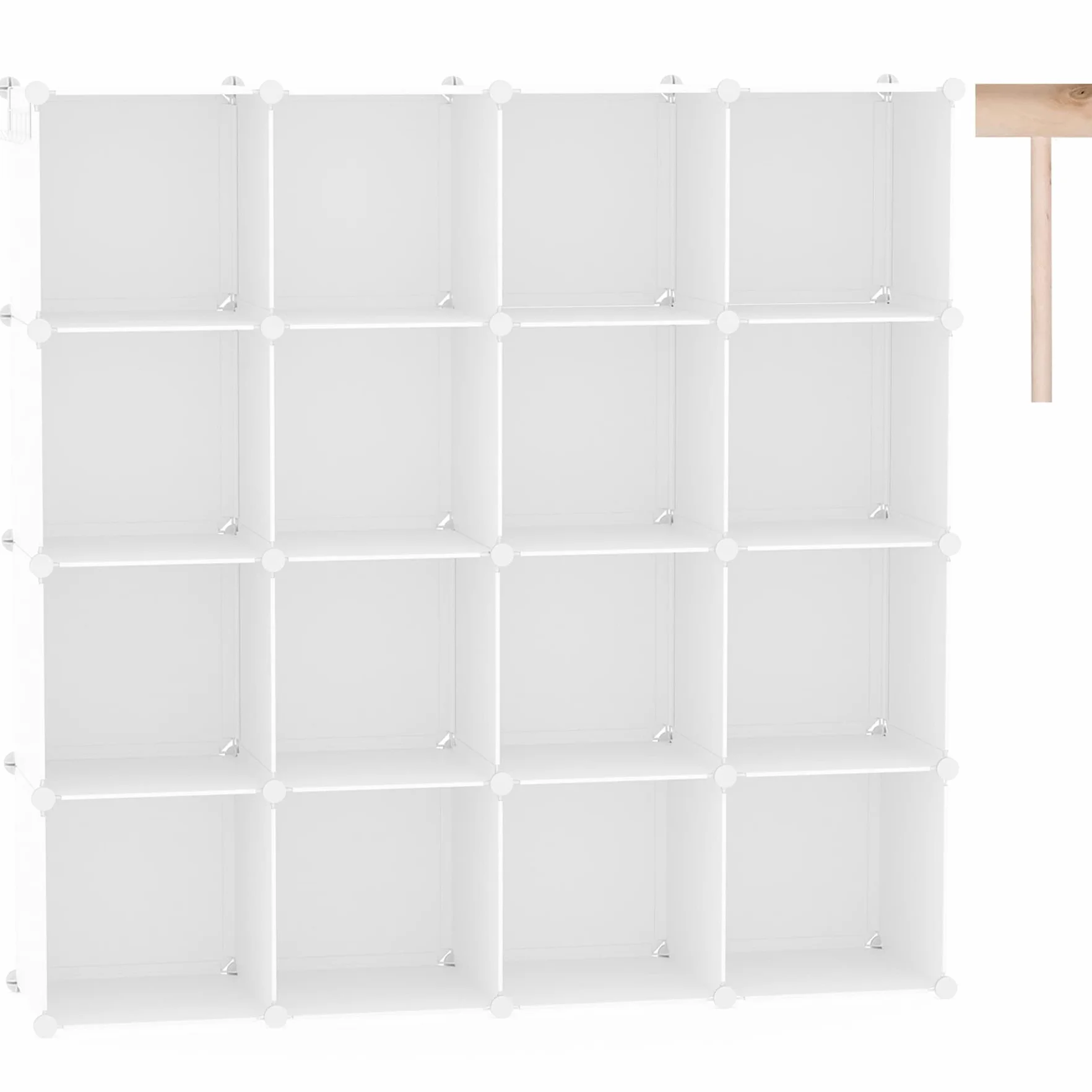 C&AHOME C&HOGAR Organizador de Almacenamiento en Cubos 16 Cubos 48.4 L x 12.4 W x 48.4 H Armario