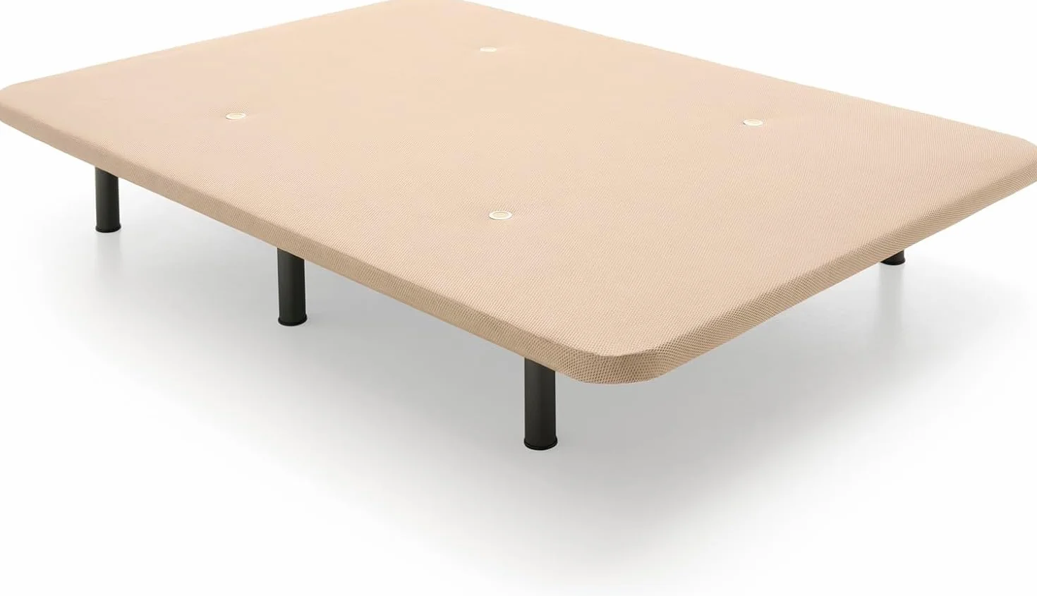 HOGAR24 ES - Style -Base Tapizada Reforzada 3D con Estructura Extra Firme, Barras de Refuerzo Internas y 6 Patas Metálicas Roscadas de 26 cms, Medidas 150x190 cm, Color Beige