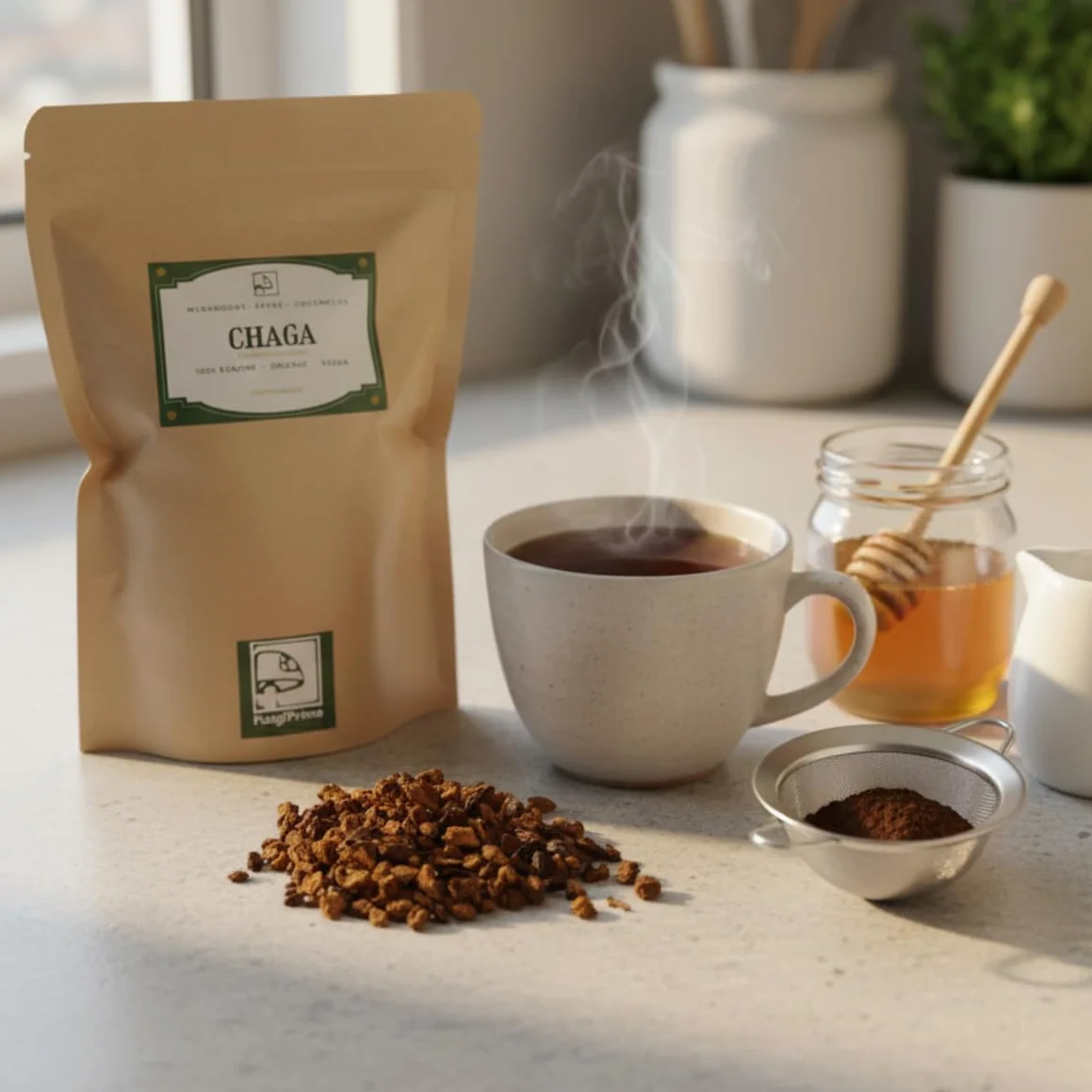 Chaga Deshidratado Premium 75 g Inonotus obliquus antioxidante natural para café té e infusiones