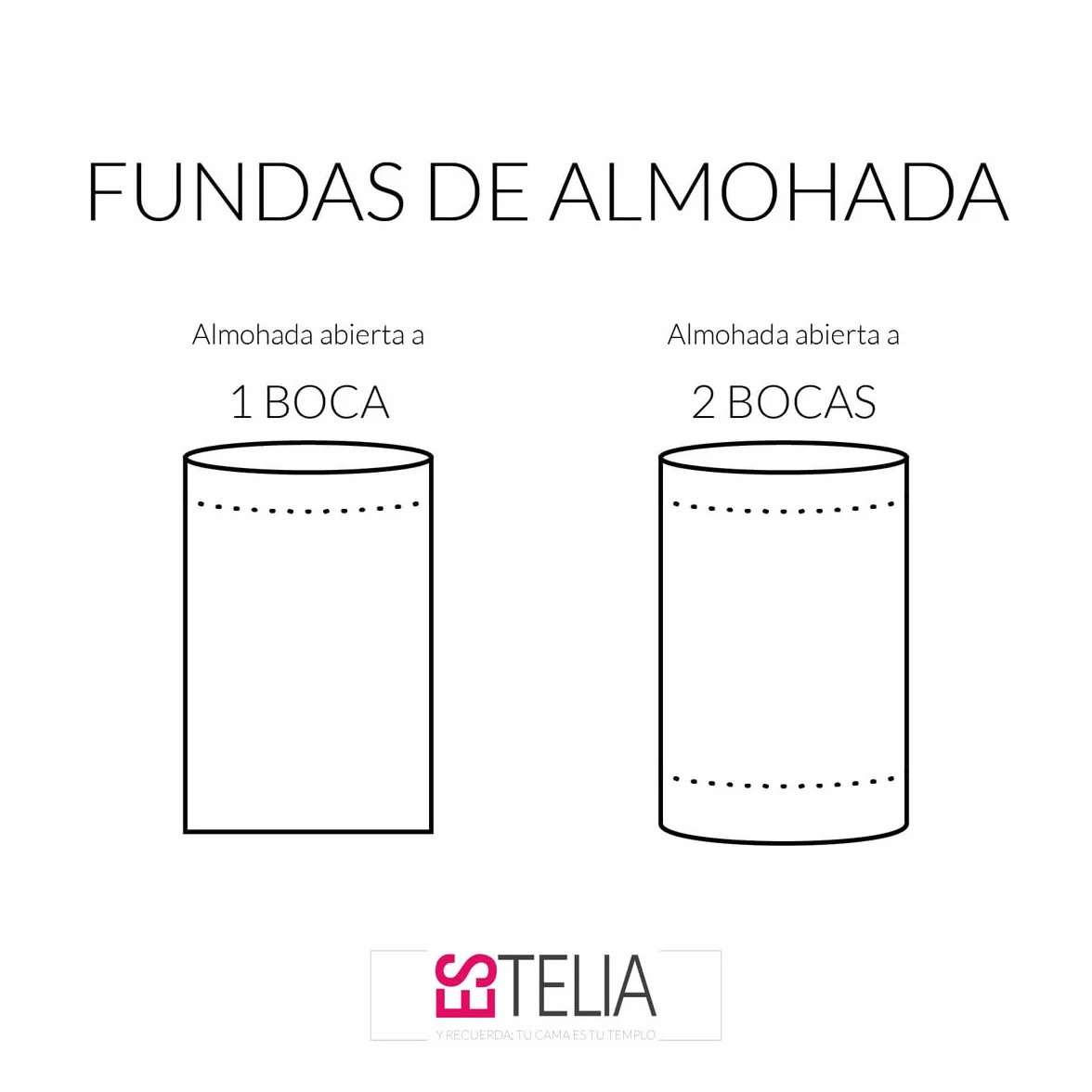 Pack de Dos Fundas de Almohada Blanco 45x90 cm 144 Hilos Suave Resistente Duradera
