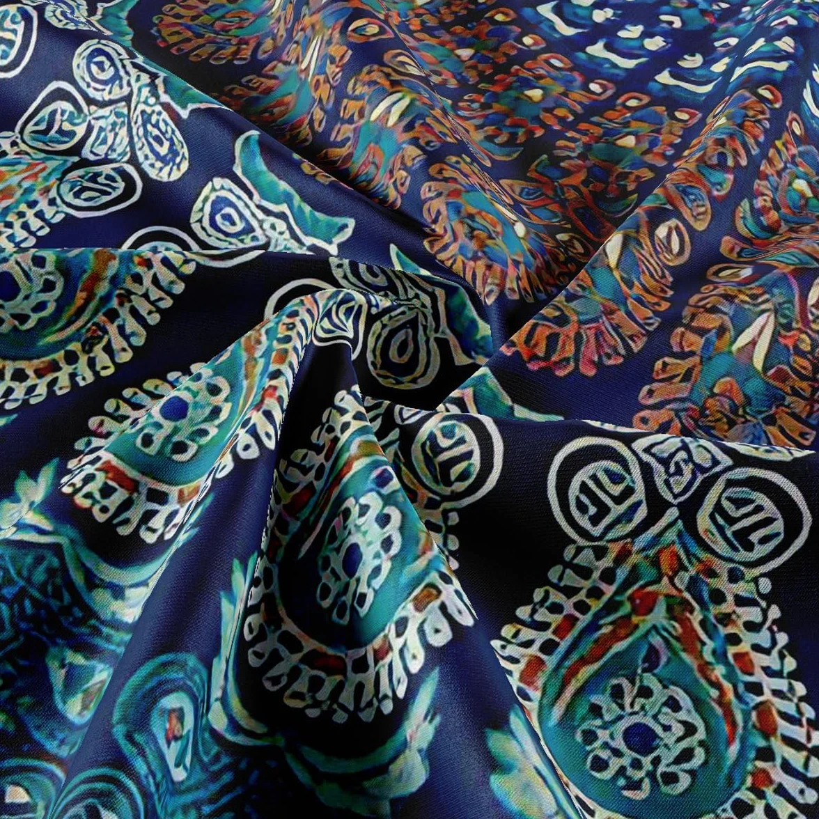 Tapiz Mandala Azul Bohemio 200 x 150 cm Grande Decoracion Pared Dormitorio Salon
