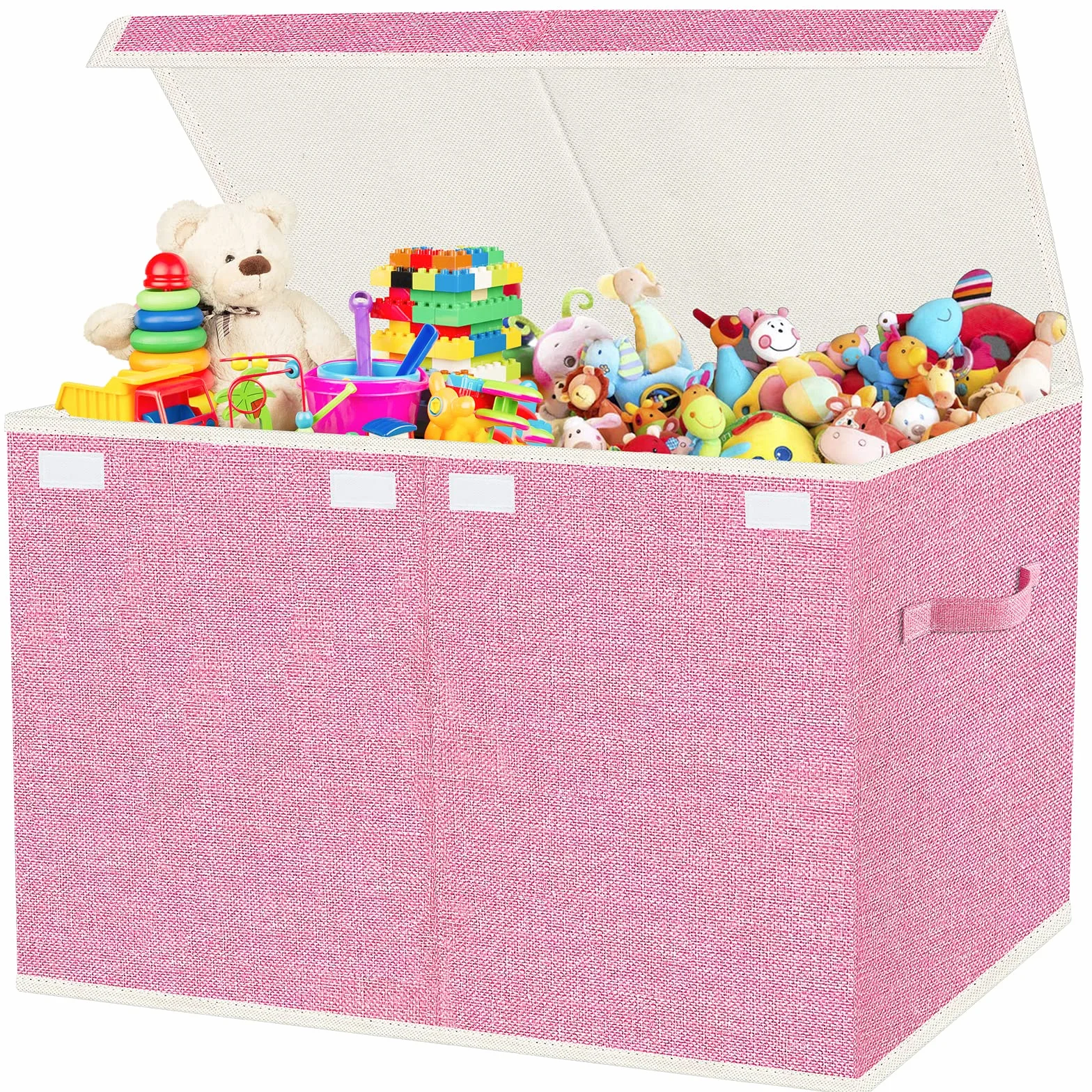 Caja de Almacenaje Juguetes 73L Plegable con Tapa y Asa Organizador Infantil Rosa