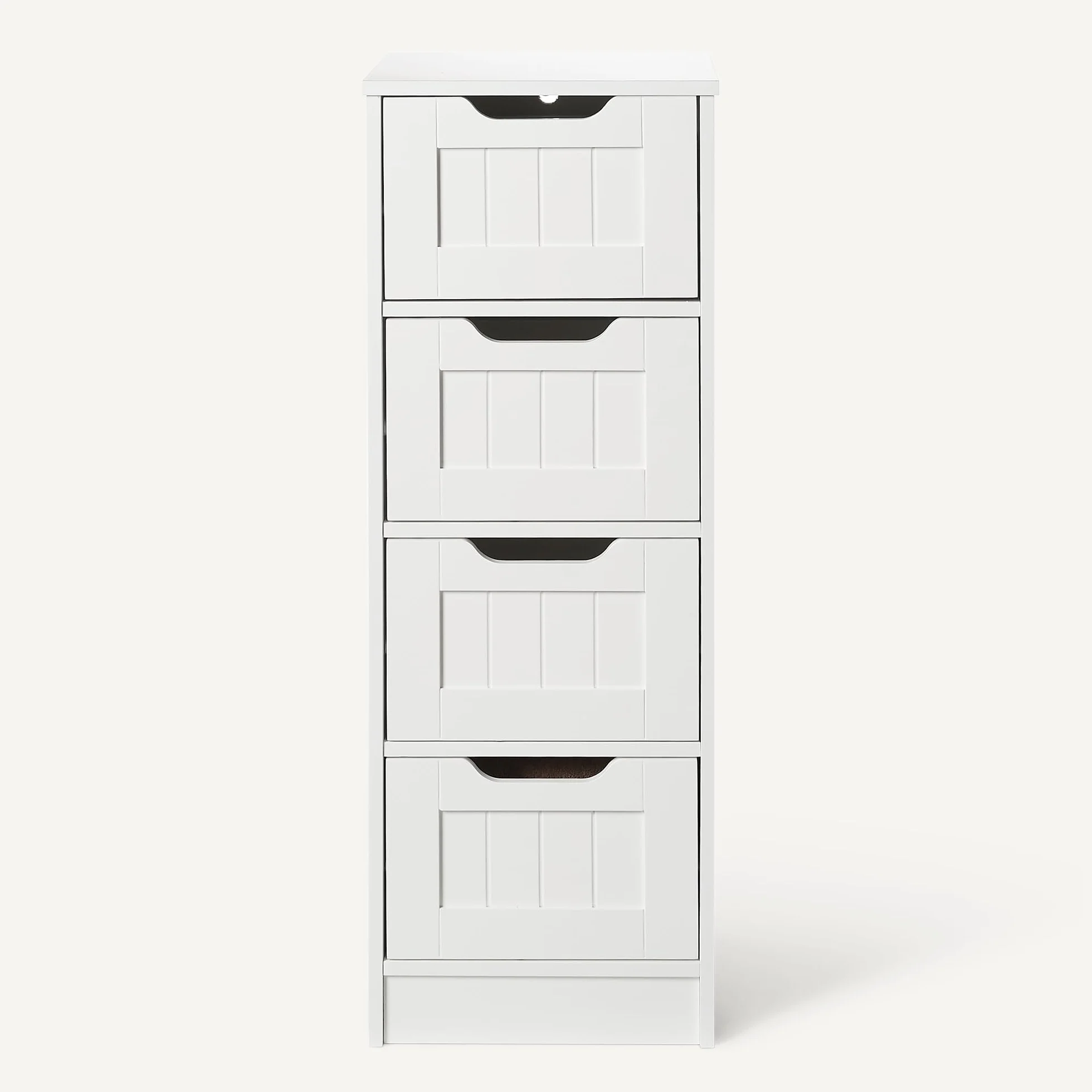 Amazon Basics Gabinete Baño 4 Cajones Almacenamiento Bajo Lavabo MDF Blanco 30x30x82cm