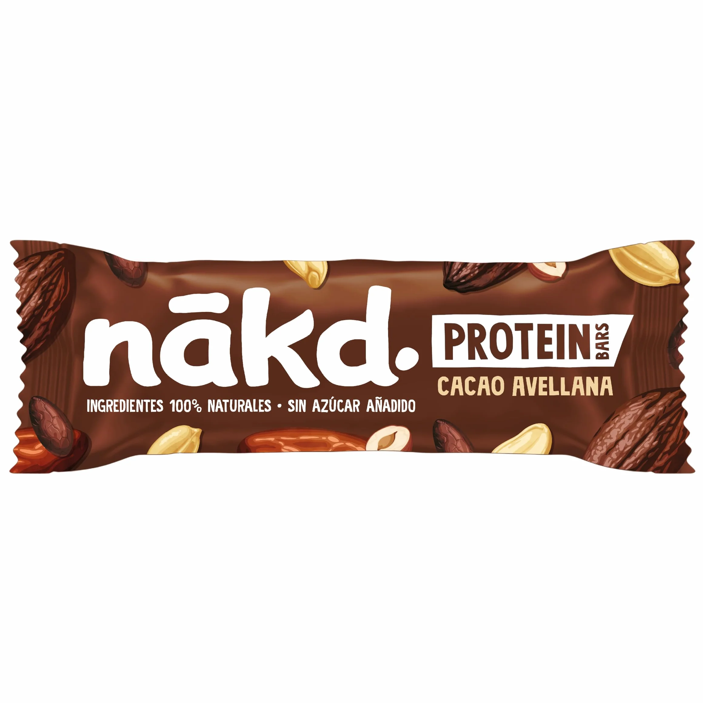 Nākd. Protein Cacao Avellana Barritas Proteícas 7g Proteína Vegetal 100% Natural Sin Azúcar Vegano 16 x 45g 720g